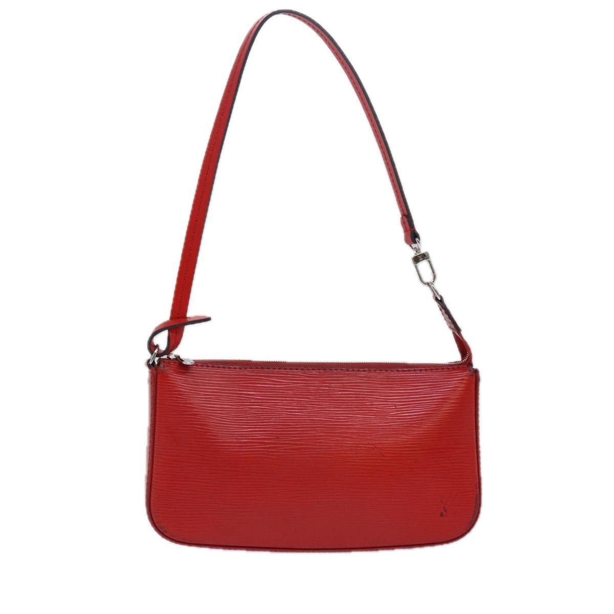 Pochette Accessoires Red Leather Clutch Bag (Pre-Owned)