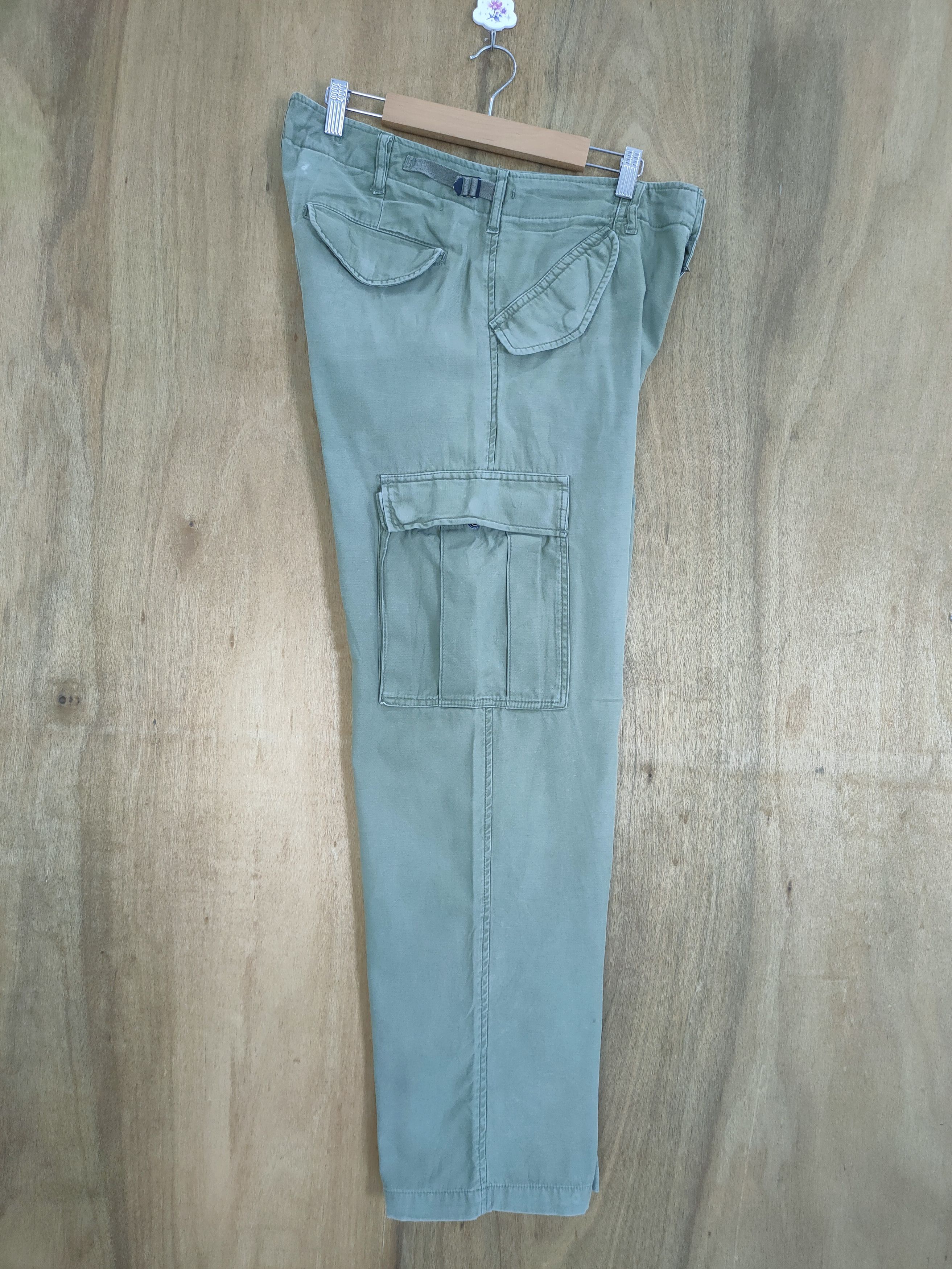 Japanese Brand VINTAGE B NUMBER GREEN CARGO PANTS Size US 32 / EU 48 - 12 Thumbnail
