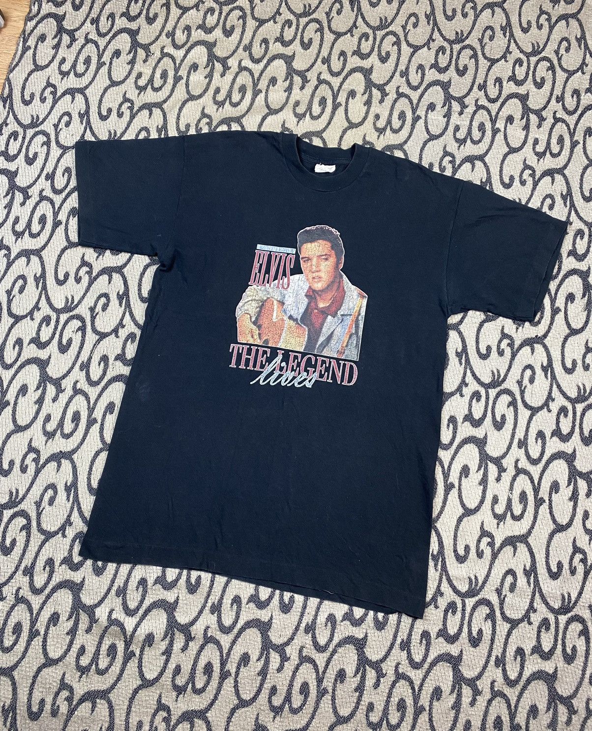 Band Tees × Vintage Vintage 90s Elvis Presley Single Stich T-shirt Size US L / EU 52-54 / 3 - 2 Thumbnail