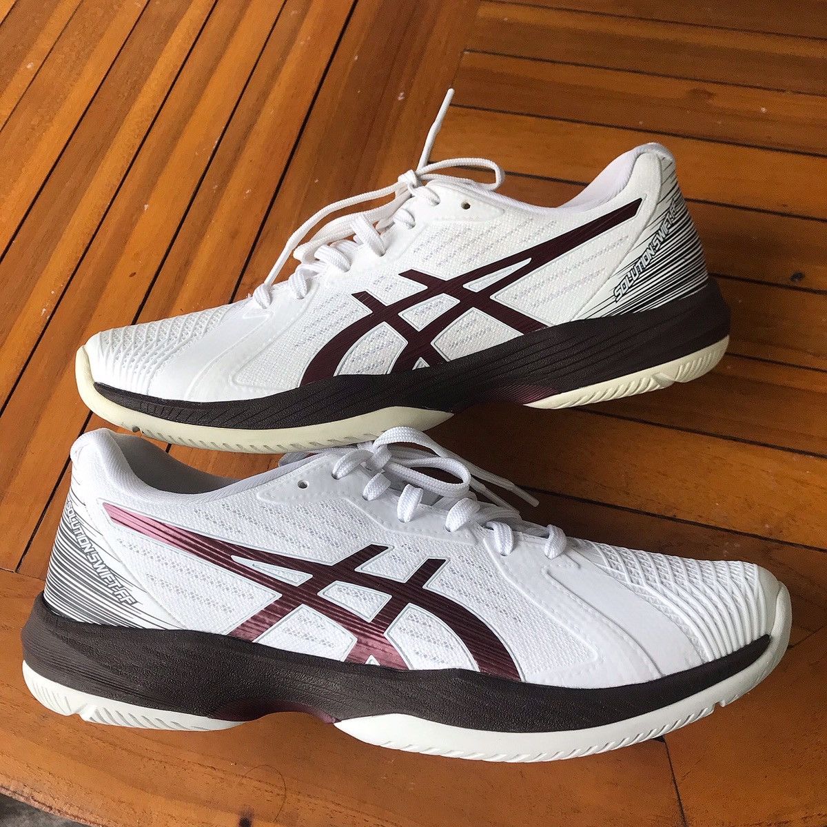 Asics Asics Mens Solution Swift FF White Antique Brown Running jog Size US 8 / EU 41 - 1 Thumbnail