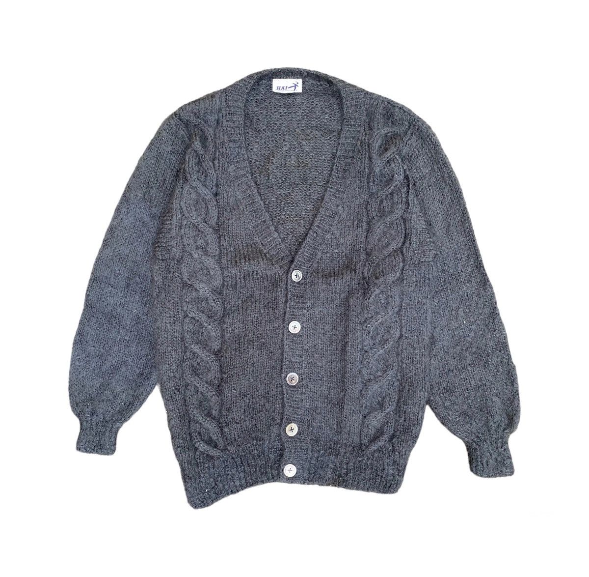 Hai Sporting Gear × Issey Miyake × Ne-Net Issey Miyake Hai Sporting Gear Mohair Knit Cable Cardigan Size US L / EU 52-54 / 3 - 1 Thumbnail