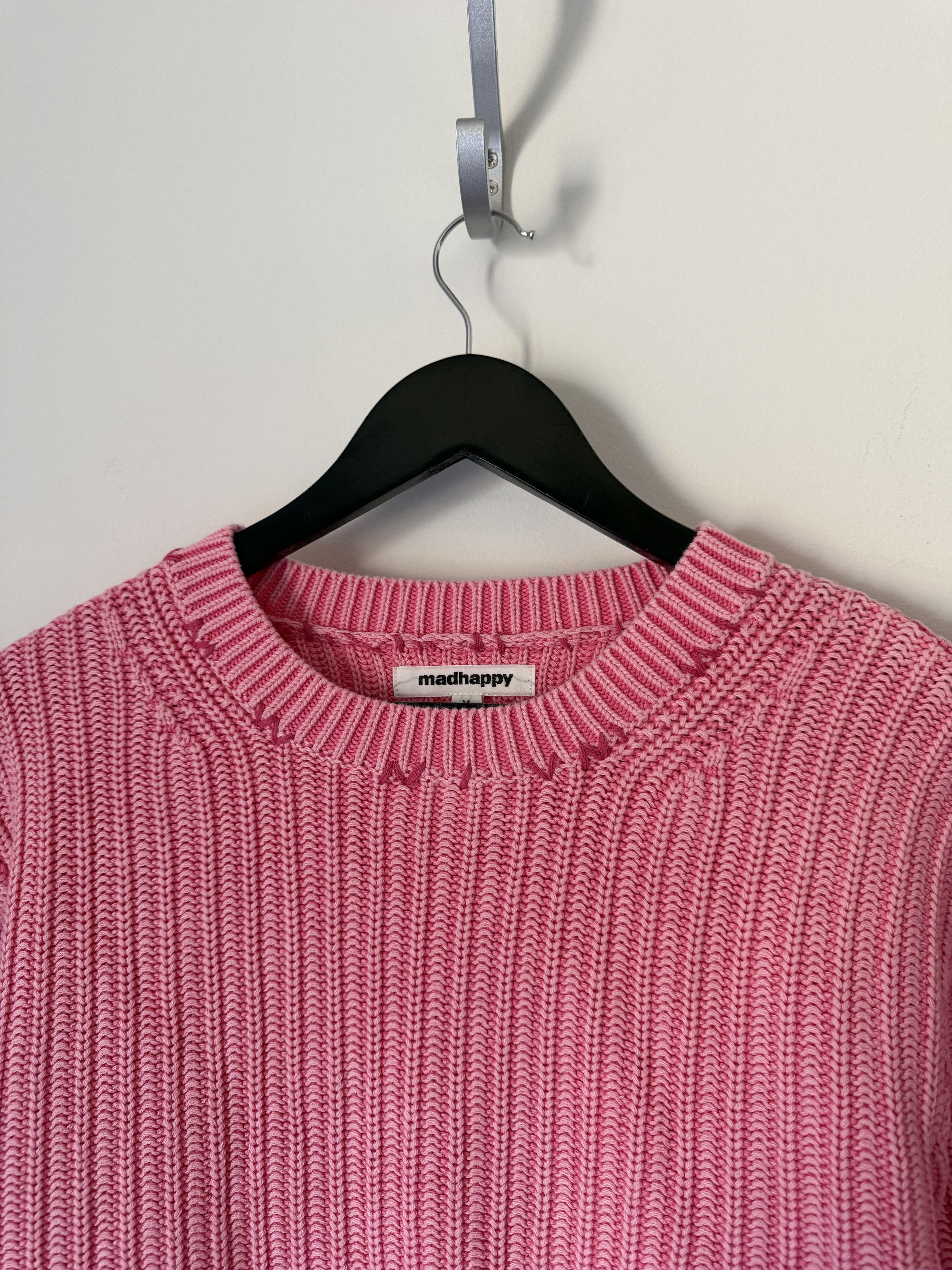 Madhappy Madhappy Mended Pigment Dyed Sweater in Pink Size US M / EU 48-50 / 2 - 2 Thumbnail