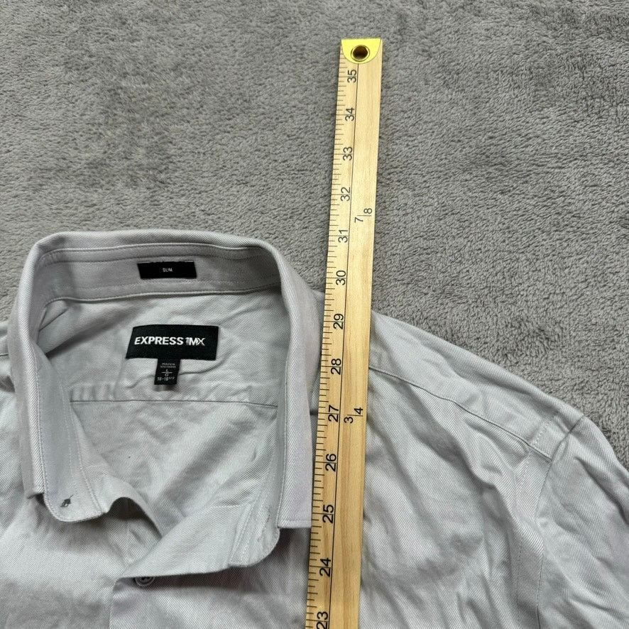 Express Express 1MX Button Up Shirt Mens Large 16-16.5 Slim Work Size US L / EU 52-54 / 3 - 4 Thumbnail