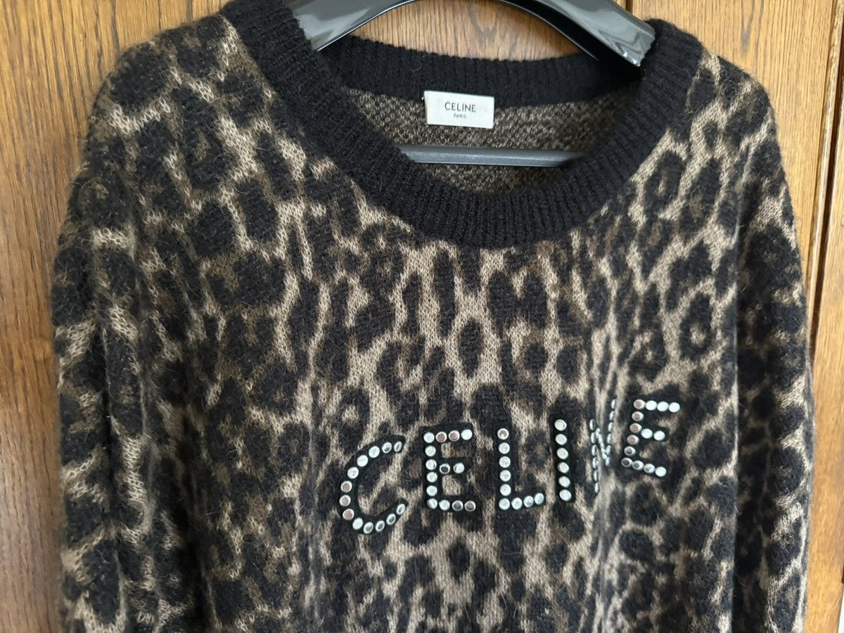 Celine FW22 Celine studded logo sweater Hedi Slimane grail leopard Size US M / EU 48-50 / 2 - 7 Thumbnail