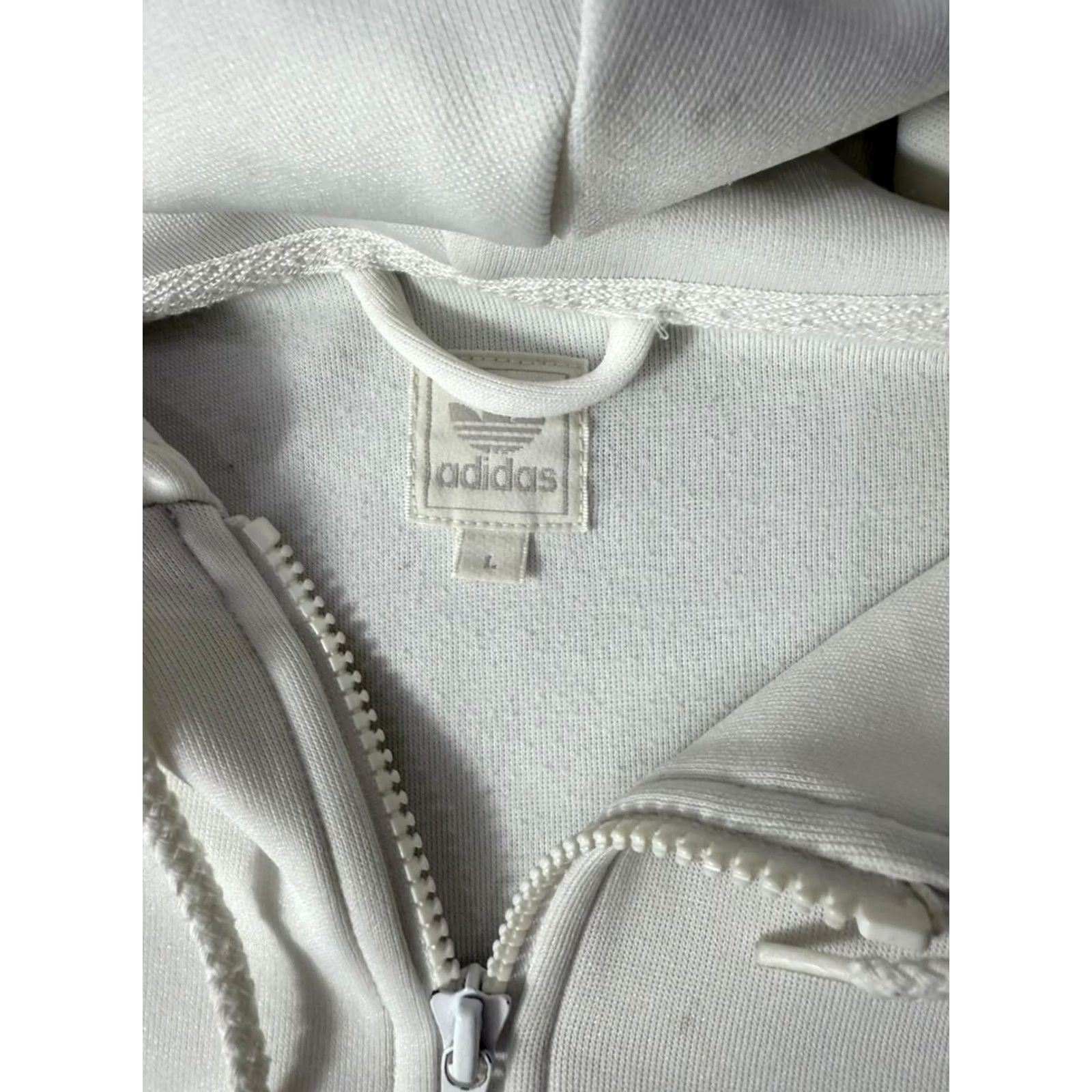 Adidas Adidas Originals White Zip Hoodie Mens Large Trefoil Logo Full Zip Jacket Size US L / EU 52-54 / 3 - 3 Thumbnail
