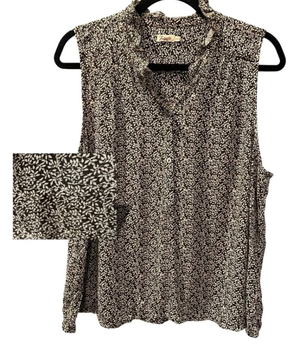 Faherty Faherty Faith Ruffle Leaf Batik Sleeveless Blouse Size Large Size L / US 10 / IT 46 - 1 Thumbnail