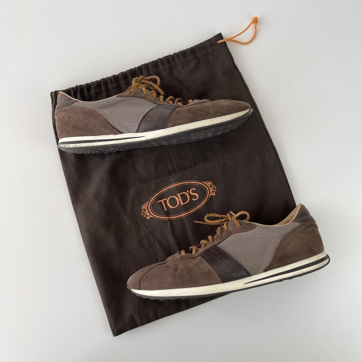 Tod's Tod’s Leather Mesh Sneakers Brown Made In Italy Rare Size US 10.5 / EU 43-44 - 2 Thumbnail