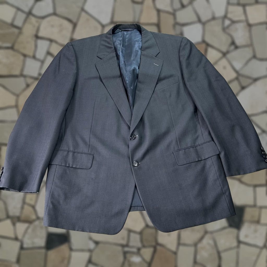 Vintage Hickey Freeman Blazer Mens 48R Gray Wool Two-Button Notch Lapel Made in USA Jacket Coat Suit Jacket Size 48R - 1 Thumbnail