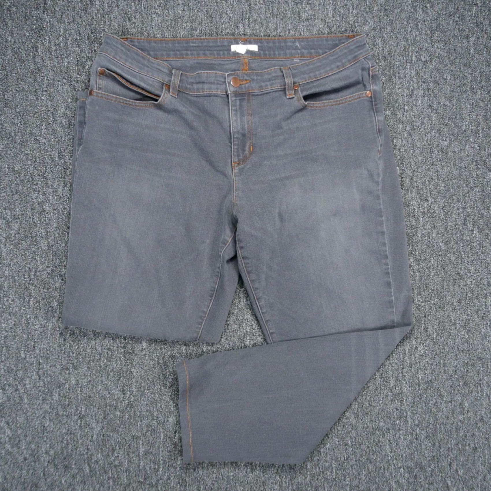 Eileen Fisher VINTAGE Eileen Fisher Jeans Womens 14 Gray Organic Cotton Straight Leg Crop 35x27 Size 36" / US 14 / IT 50 - 2 Thumbnail