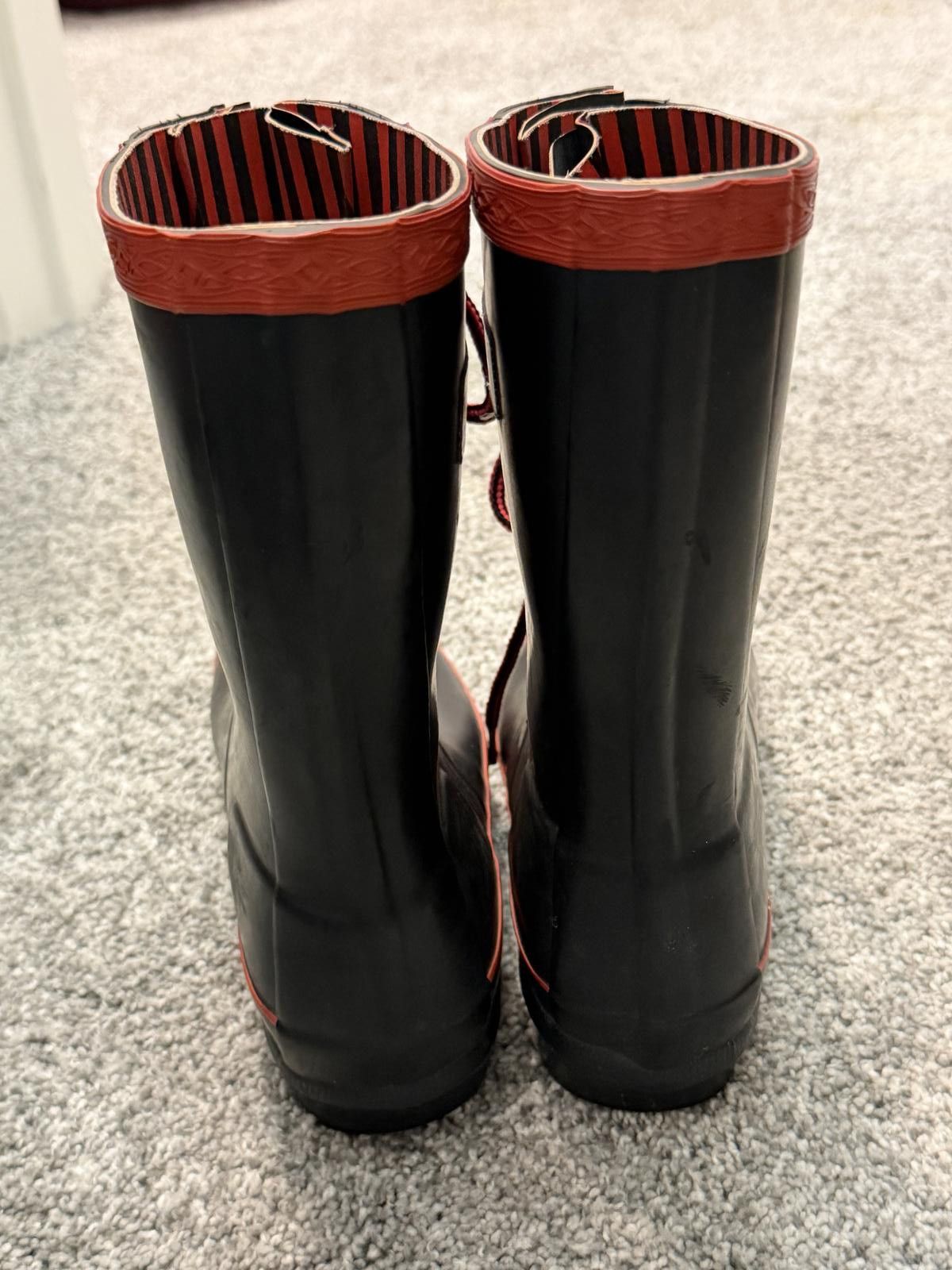 Hunter Hunter Black and Red Lace-Up Rain Boots US 6 / UK 4 Size US 6 / IT 36 - 3 Thumbnail