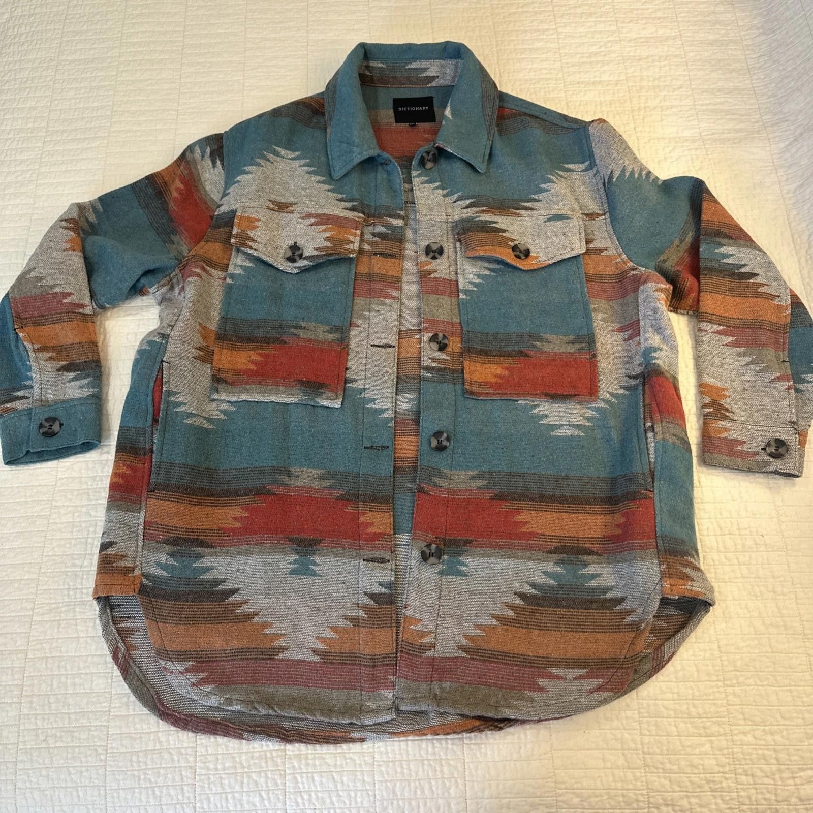Other Womens Shacket L Aztec Jacket Southwestern Western Overshirt Size L / US 10 / IT 46 - 1 Thumbnail