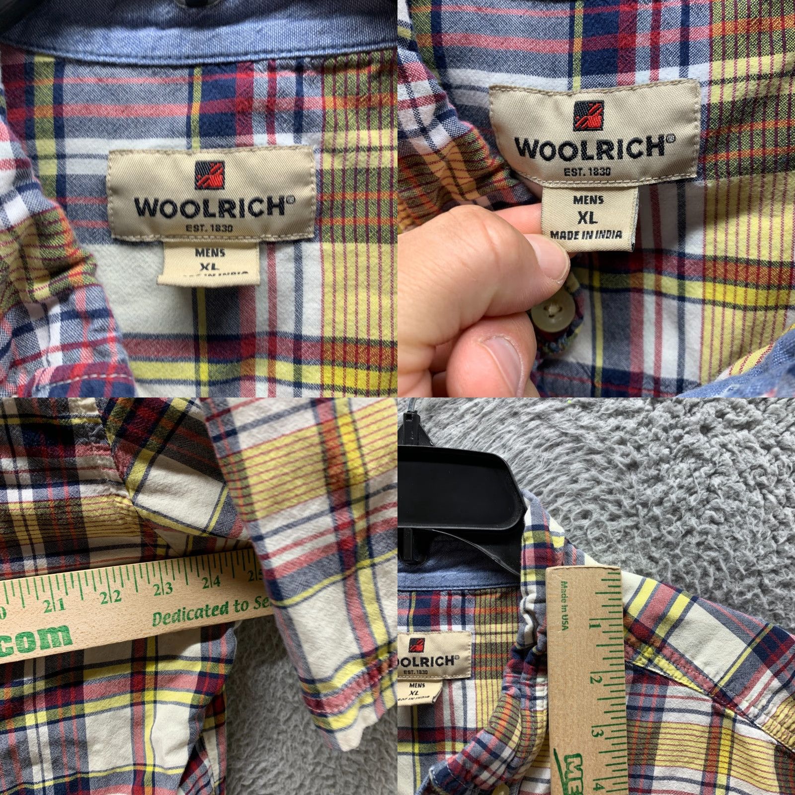 Vintage Woolrich Shirt XL Reg Button-Up Plaid Mens Outdoors 90s Orange Red Cotton Short Sleeve Button-Down Collar Mens Size US XL / EU 56 / 4 - 8 Thumbnail