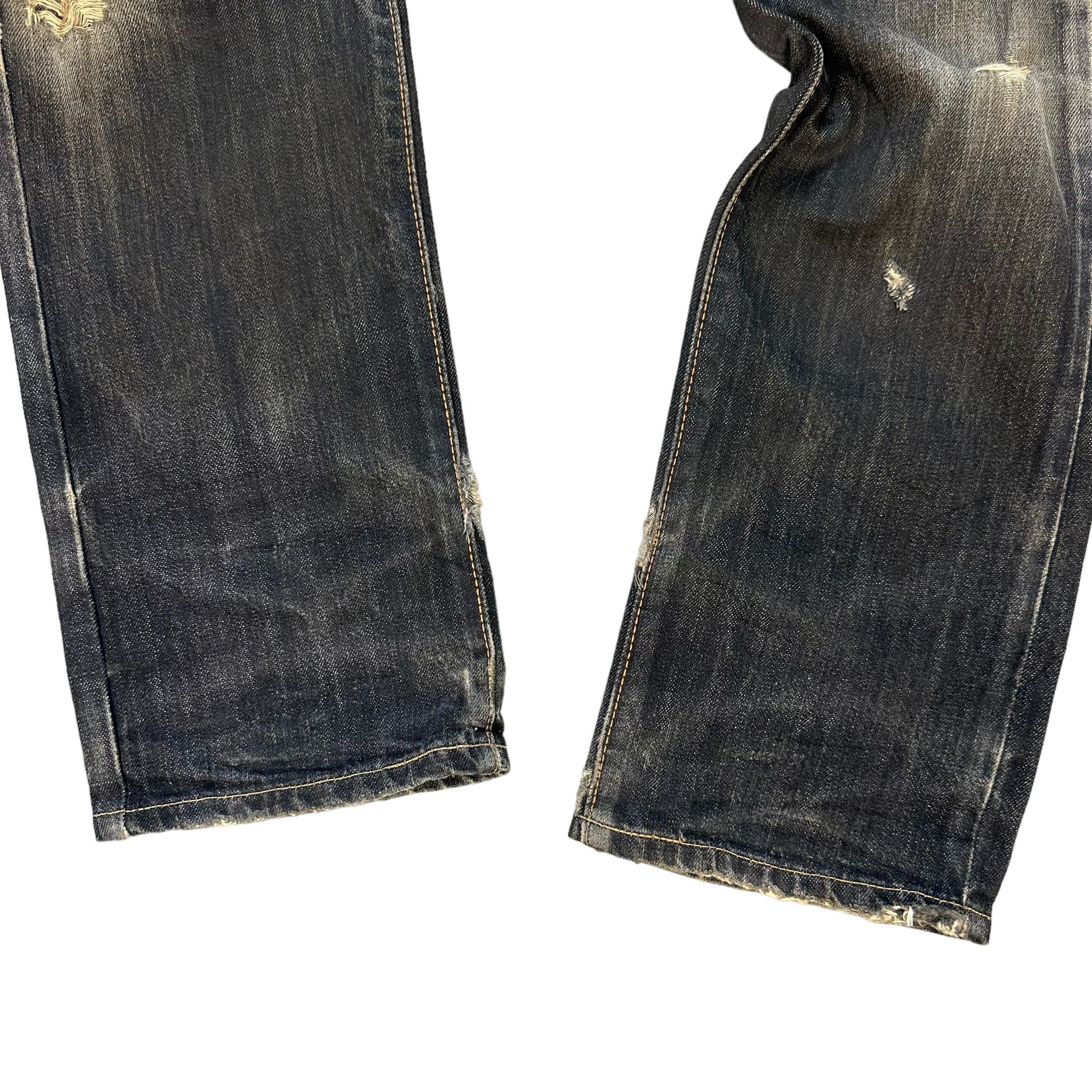 Edwin TRASHED🔥 VINTAGE EDWIN DISTRESSED JEANS #7627-158 Size US 27 - 7 Thumbnail
