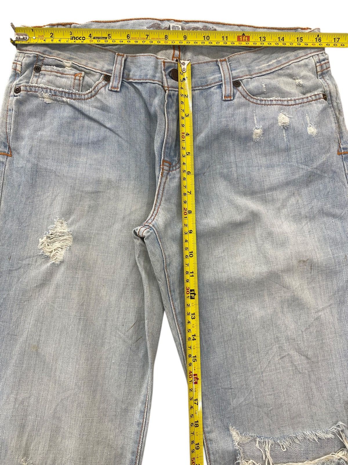 Abercrombie & Fitch Abercrombie & Fitch Distressed Style Boot Cut Jeans Size US 32 / EU 48 - 6 Thumbnail