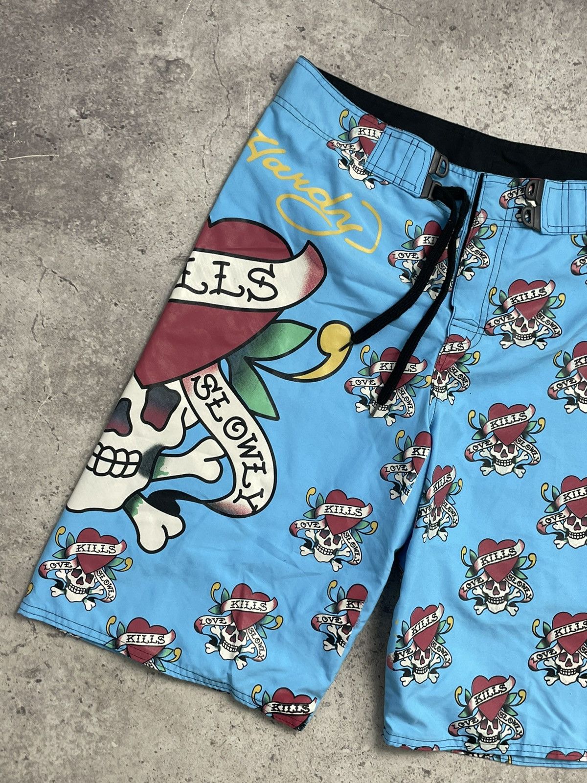 Ed Hardy × Vintage Vintage Ed Hardy Swim Shorts Blue L size Size US 34 / EU 50 - 2 Thumbnail