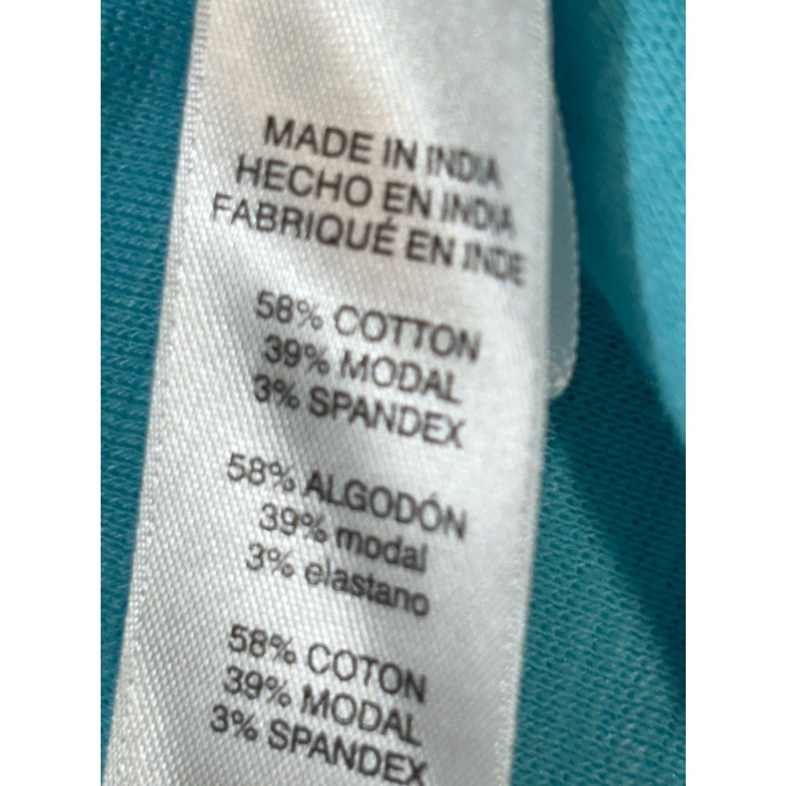 Vintage VINTAGE Chico's Women's Midi Dress Small Aqua Blue A-Line Cotton Blend Short Sleeve Stretch 90s, Pullover, Solid Size 32" / US 10 / IT 46 - 7 Thumbnail