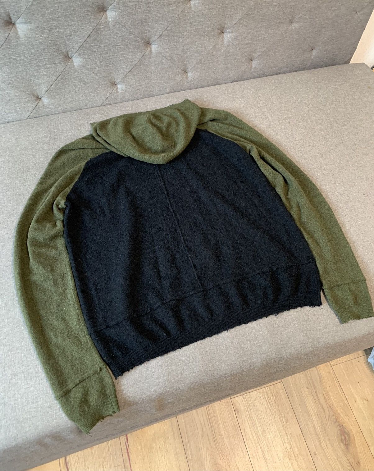 If Six Was Nine × Japanese Brand × Le Grande Bleu (L.G.B.) Forcerepublik Blackout Yak wool distressed Hoodie Size US L / EU 52-54 / 3 - 7 Thumbnail