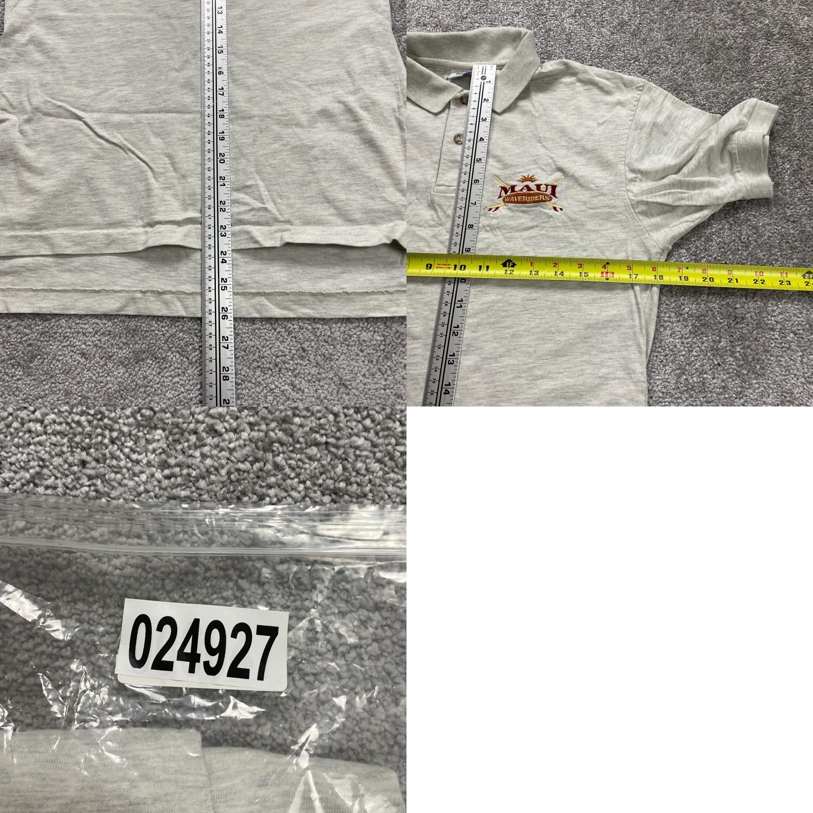 Vintage Crazy Shirts Polo Mens Small Gray 100% Cotton Maui Waveriders Casual Outdoor Top Mens Size US S / EU 44-46 / 1 - 8 Thumbnail