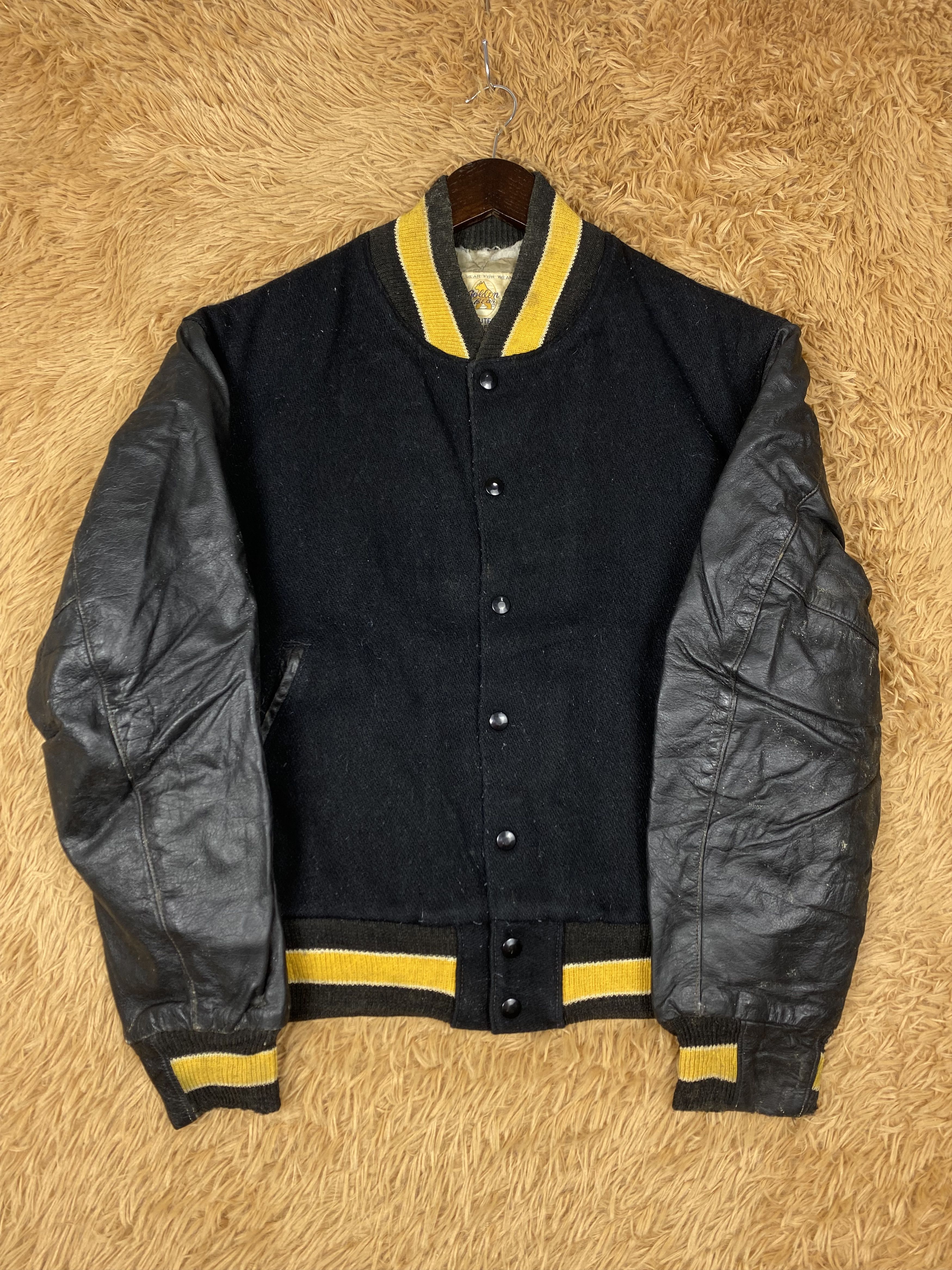 Golden Bear Vintage Golden Bear Sleeve Leather Varsity Jacket DJ0442 Size US M / EU 48-50 / 2 - 4 Thumbnail