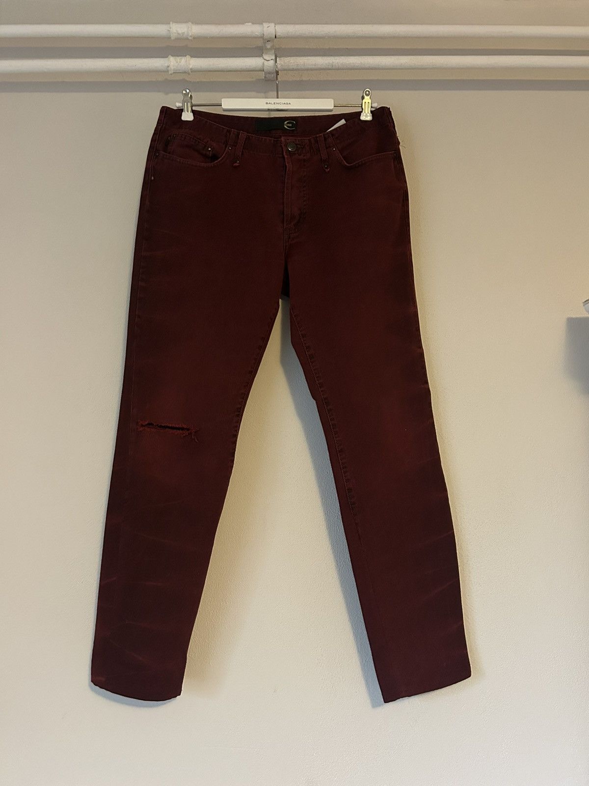 Just Cavalli Distressed Burgundy Jeans