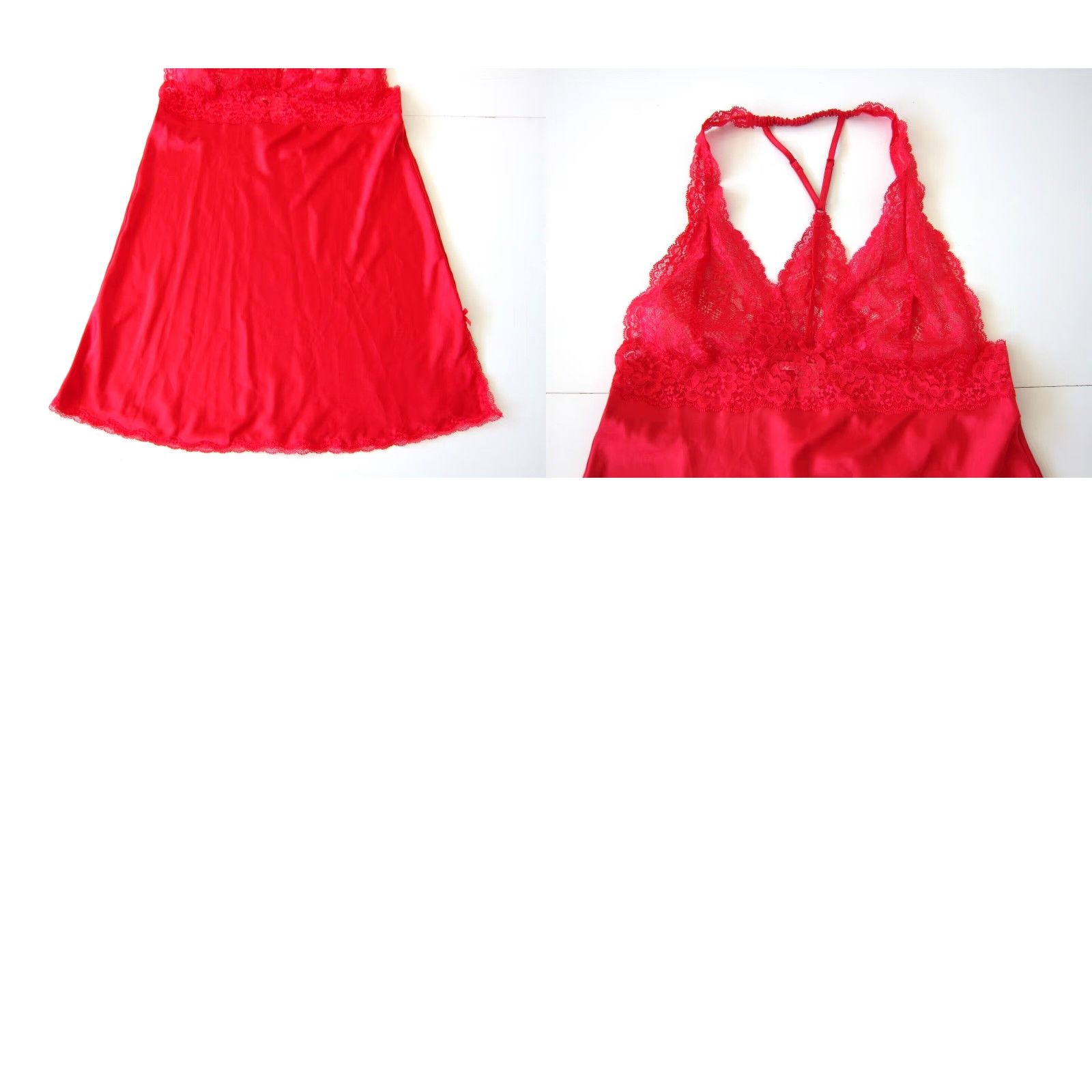Victoria's Secret Victoria's Secret Red Satin Lace T-Back Nightgown Lingerie Camisole Nightgown Large Red Satin Lace Victoria's Secret Lingerie Nightgown Womens Size ONE SIZE - 8 Thumbnail