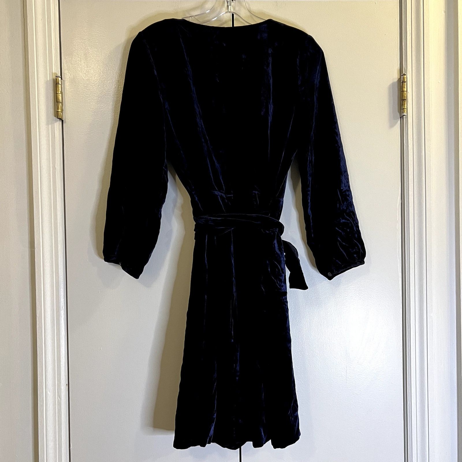 J.Crew J.Crew Drapey Velvet Mini Wrap Dress in Blue Size 6 viscose Size M / US 6-8 / IT 42-44 - 8 Thumbnail