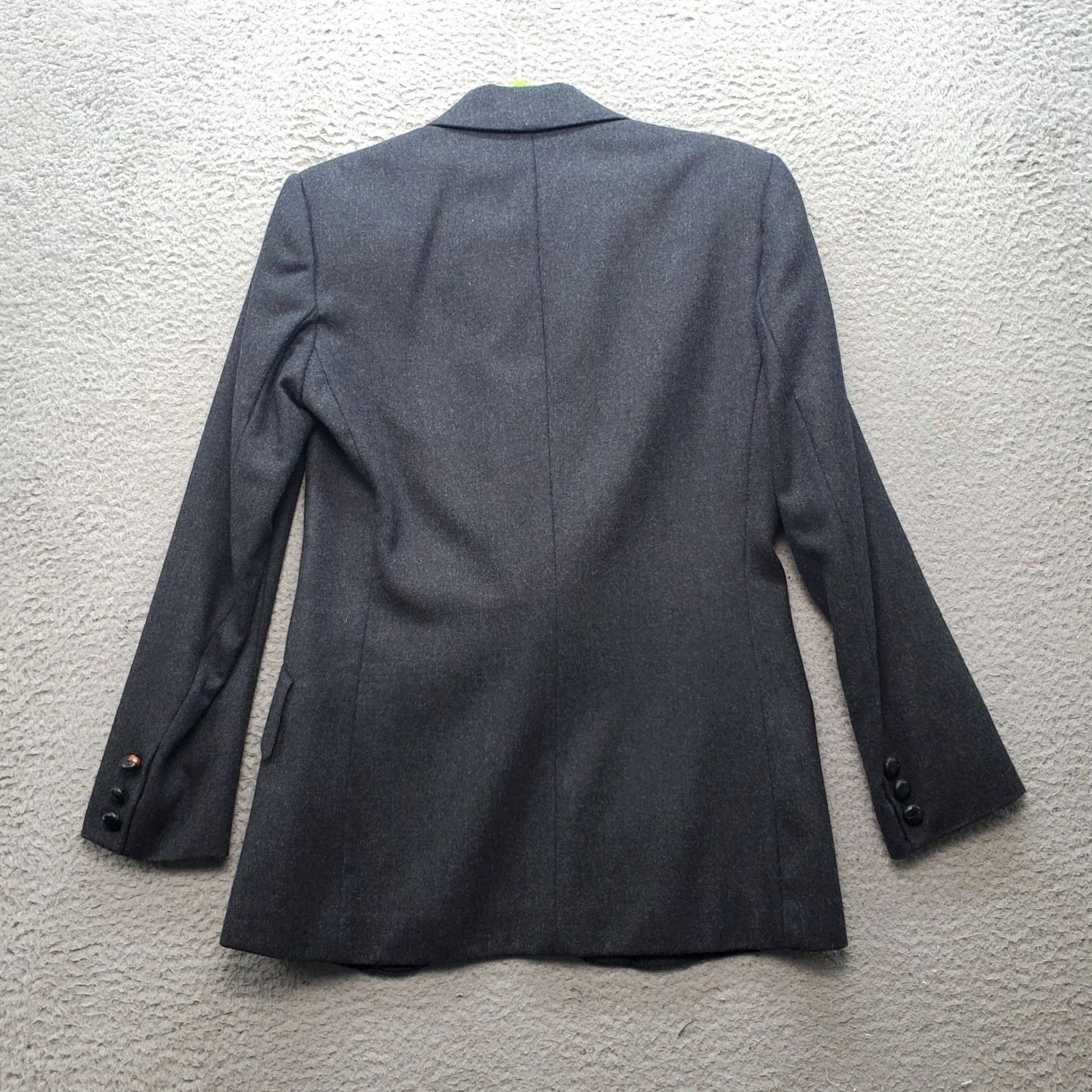 Vintage Emily Blazer Jacket Womens 4 Gray Lined Flap Pockets Notch Lapel Single-Breasted Jacket Size S / US 4 / IT 40 - 2 Thumbnail