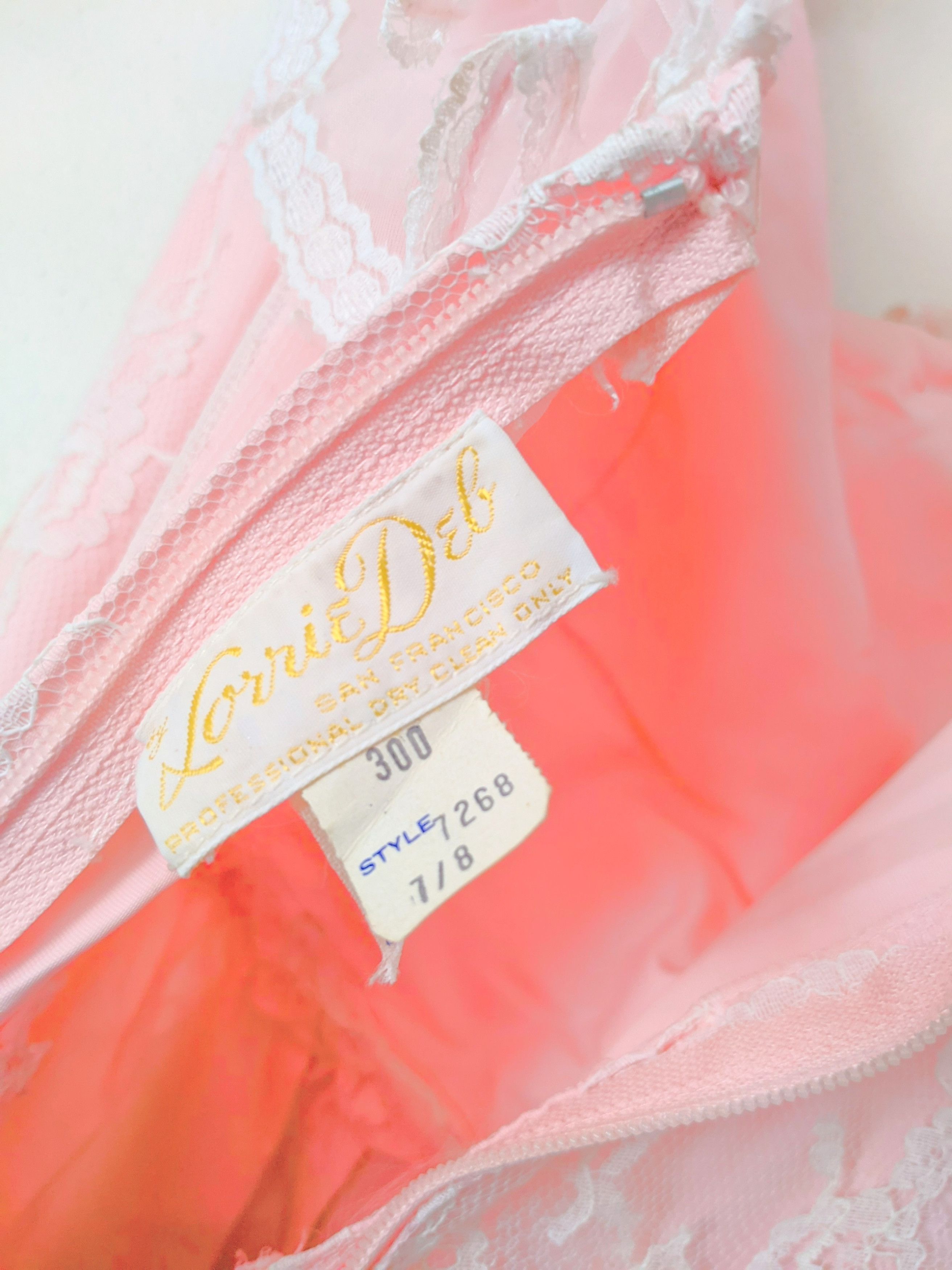 Other Vintage Lorrie Deb Pink Floral Princess Ruffle Flare Dress Size M / US 6-8 / IT 42-44 - 8 Thumbnail