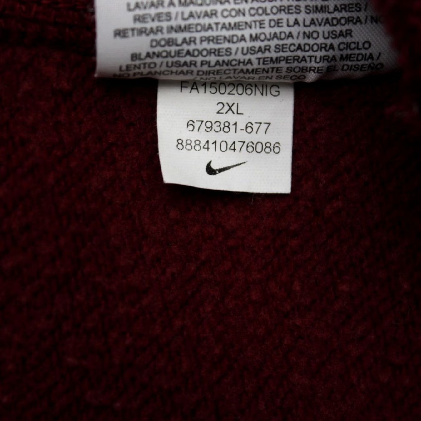 Nike Nike Hoodie Mens 2XL Red Center Swoosh Fleece Hooded Sweatshirt Size US XXL / EU 58 / 5 - 7 Thumbnail