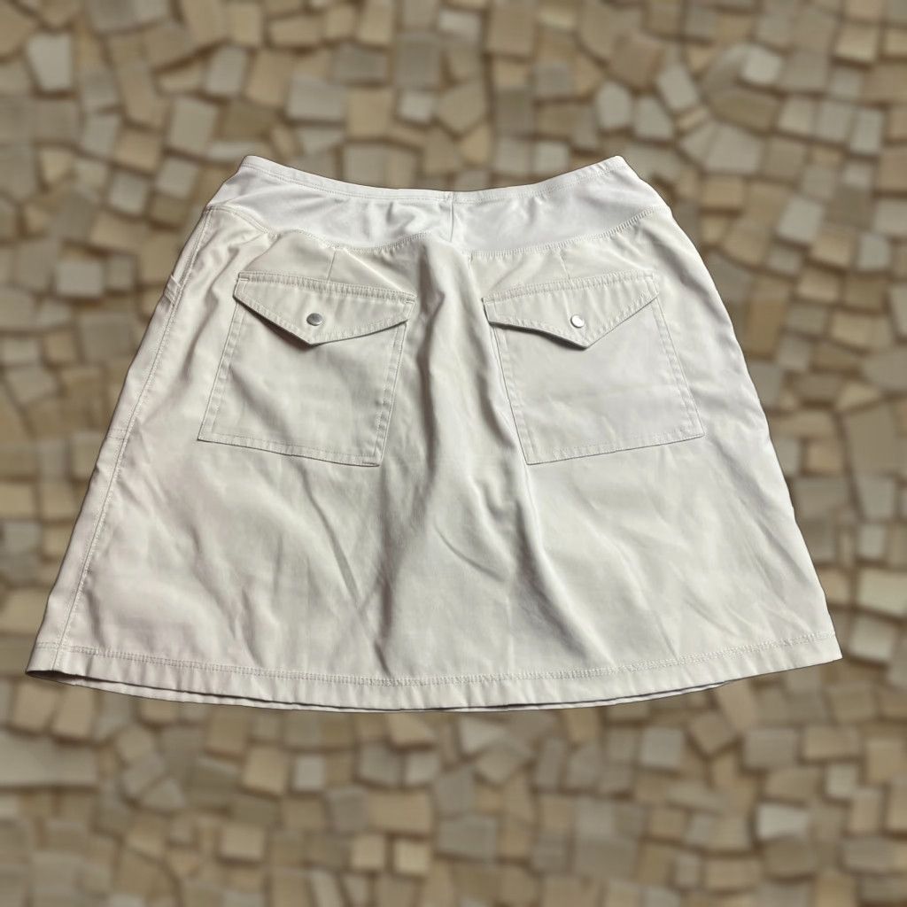 Vintage Cypress Club Skirt Women's M Tan Mini Pockets Casual Short Polyester Brown Solid 90s? Size 32" / US 10 / IT 46 - 1 Thumbnail