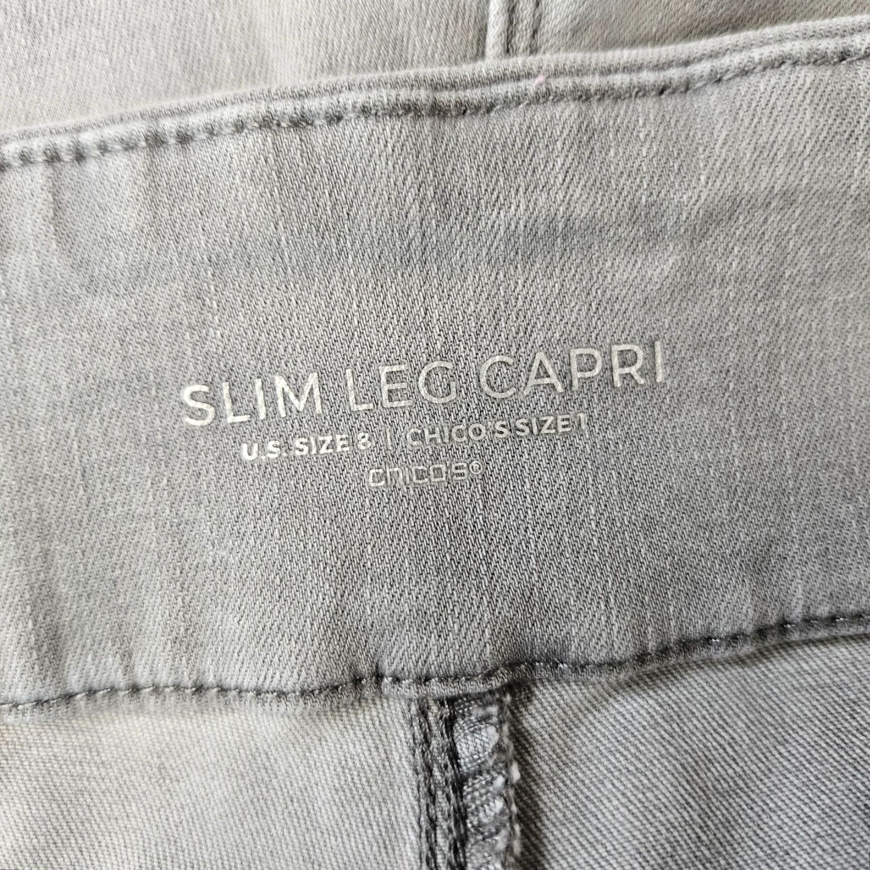 Vintage Chico's Womens Capri Jeans Slim Leg Sz 8 Gray Pull On Mid Rise Denim 17.5 Inseam Womens Size 30" / US 8 / IT 44 - 5 Thumbnail