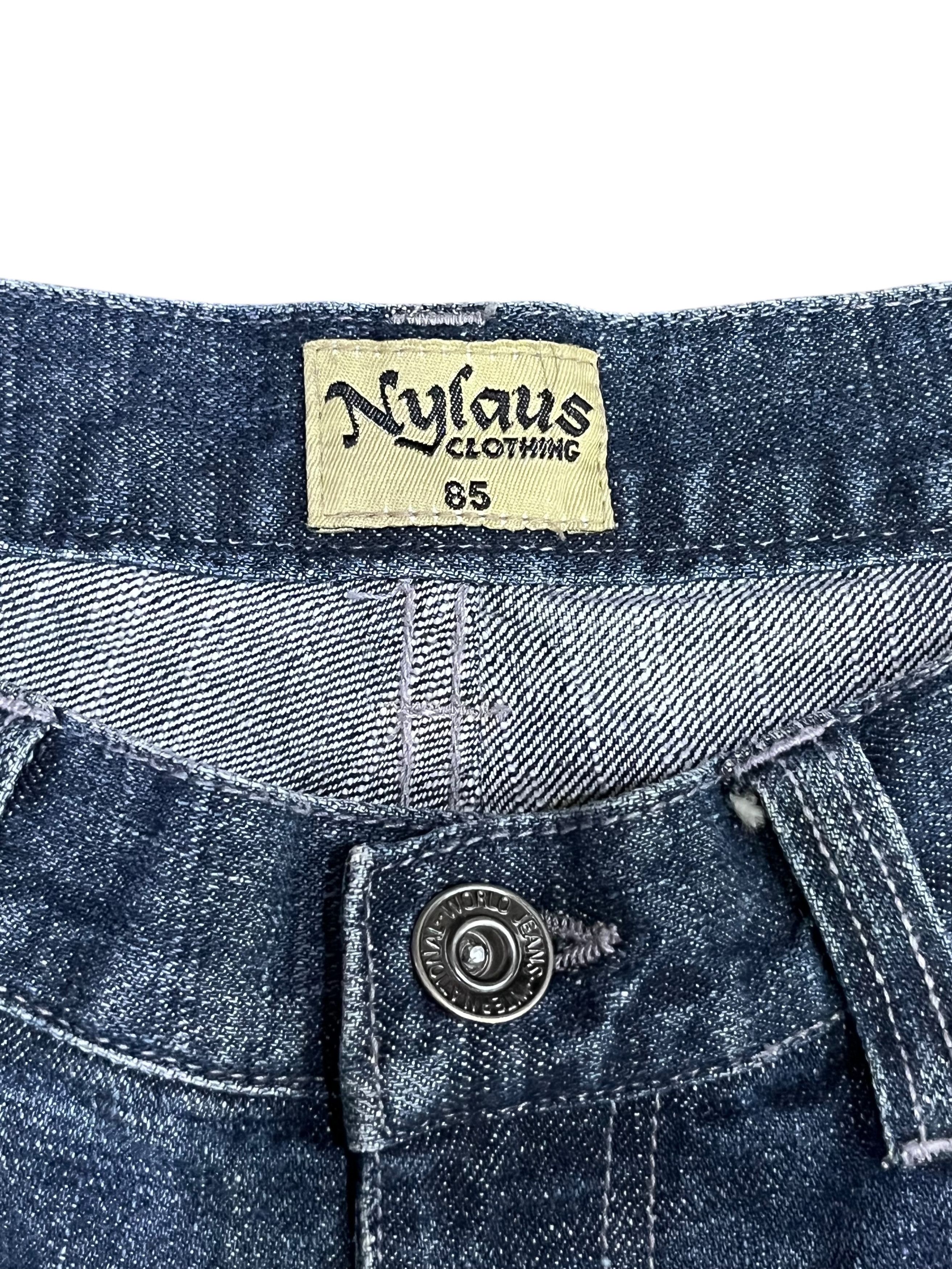 Japanese Brand 💀Vintage NYLAUS Released Hem Punk Patches Shorts Size US 31 - 9 Thumbnail