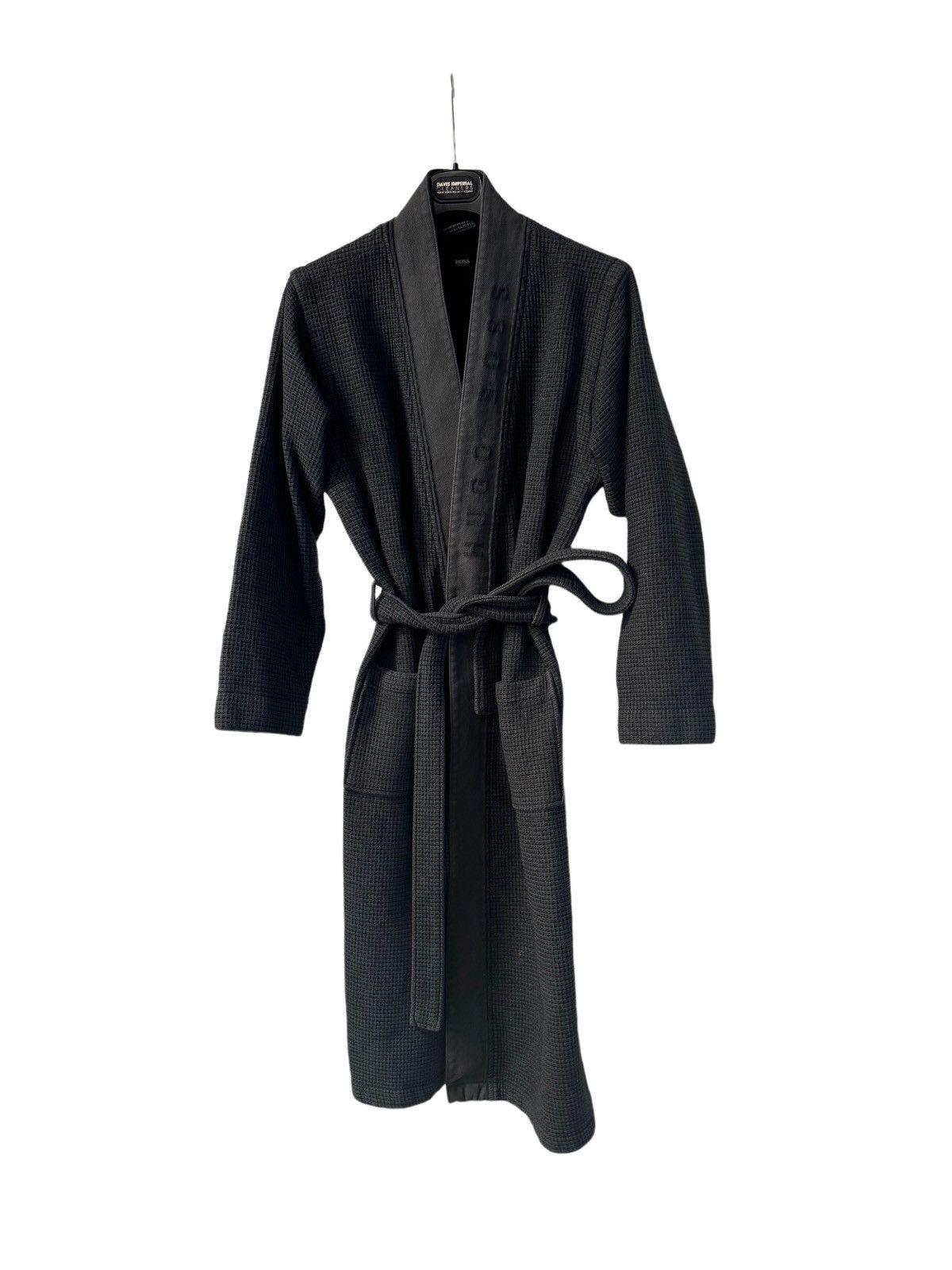 Hugo Boss BOSS Bodywear waffle kimono robe in grey Size ONE SIZE - 5 Thumbnail