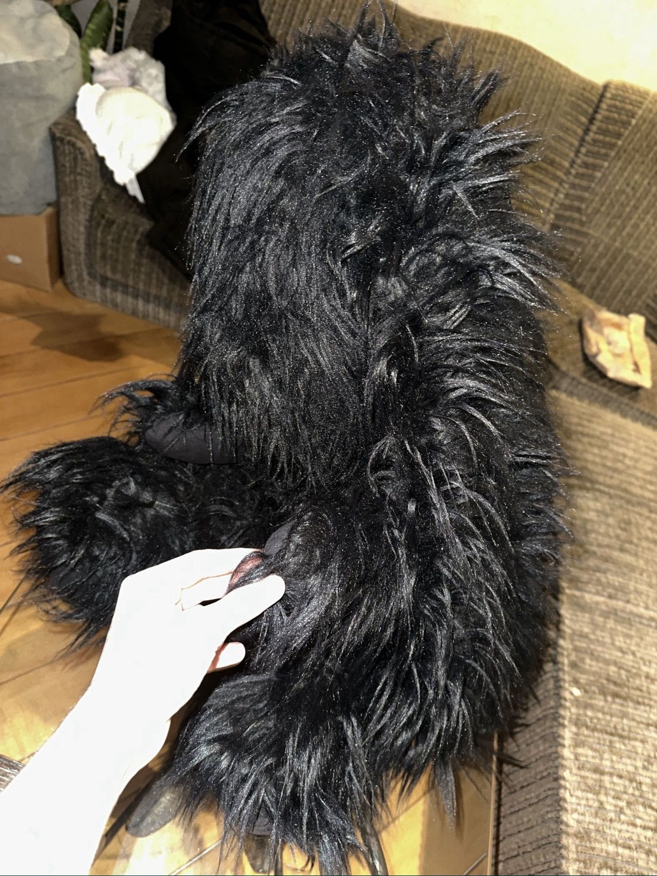 Custommade × Handmade × Other Custom Fur Y2K Backpack Bunny, Goth Rabbit Size ONE SIZE - 3 Thumbnail