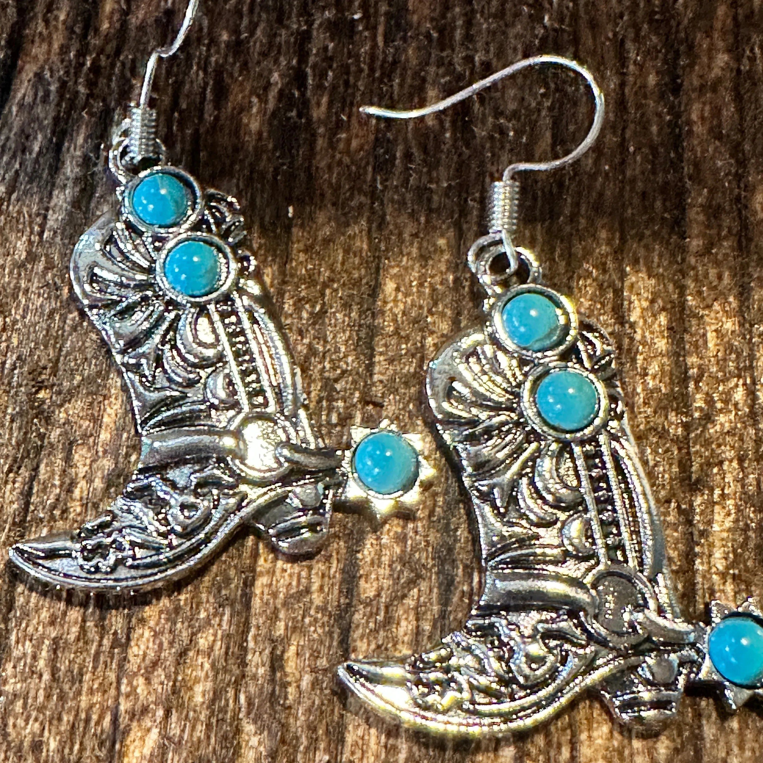 Other Boho Hippie Western CowgirlTurquoise Stone Boot Silver Drop Size ONE SIZE - 6 Thumbnail