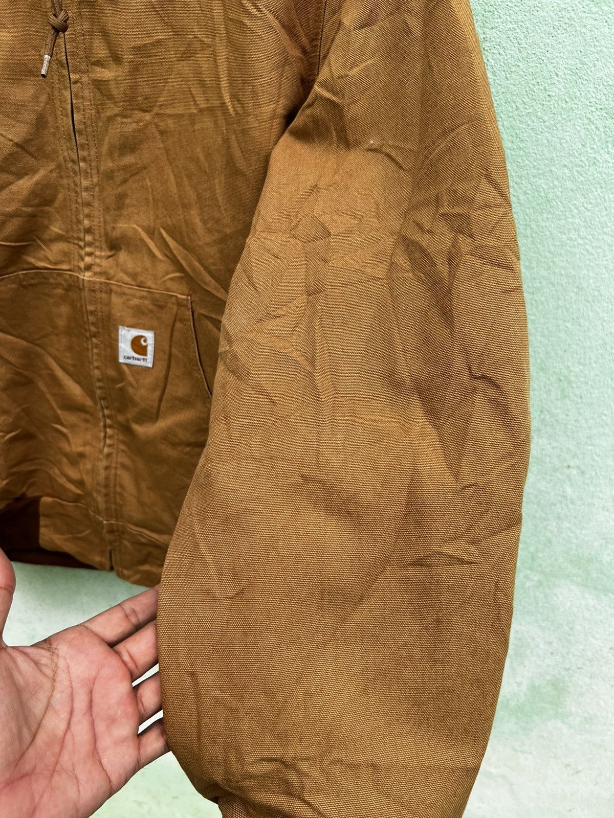 Carhartt VTG Carhartt J131 BRNThermal Lined Hoodie Jacket Made In USA Size US L / EU 52-54 / 3 - 12 Thumbnail