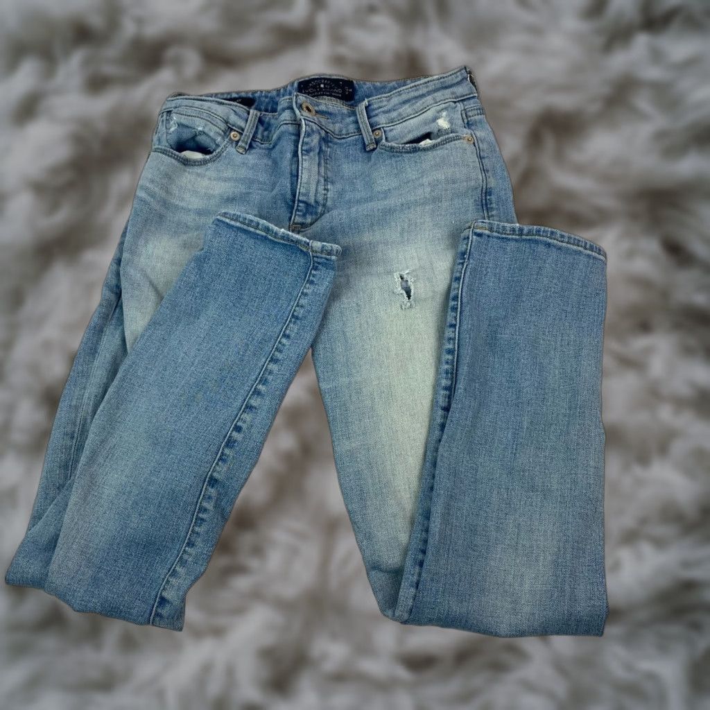 Lucky Brand VINTAGE Lucky Brand Hayden Skinny Jeans Women 4/27 Mid-Rise Medium Wash Blue Distressed Denim Size 27" / US 4 / IT 40 - 1 Thumbnail