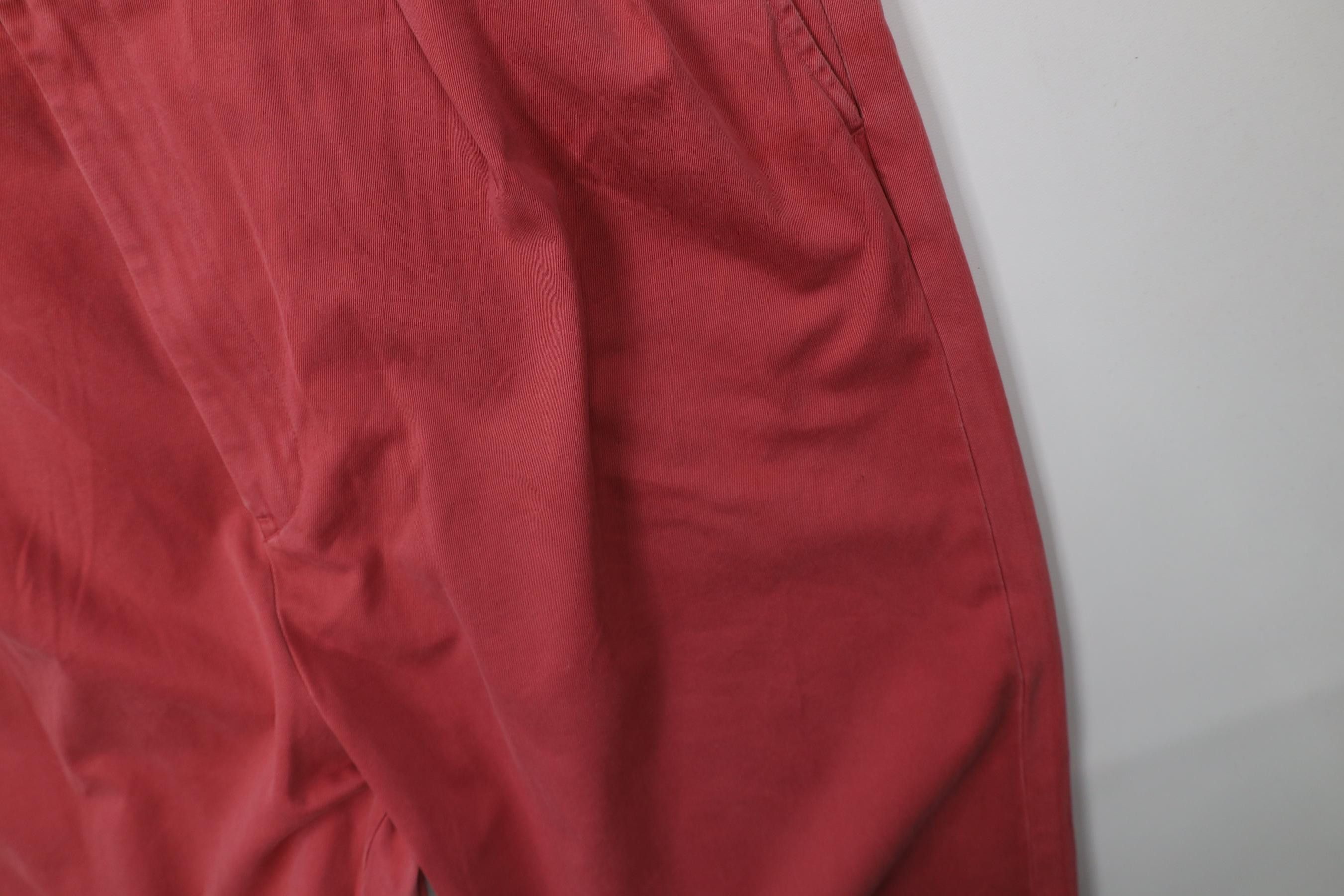 Polo Ralph Lauren Vintage Ralph Lauren Pleated Wide Leg Chino Pants Cotton Red Size US 42 / EU 58 - 6 Thumbnail