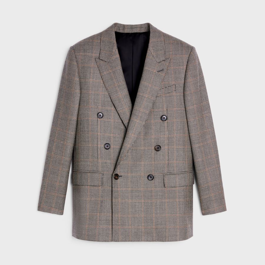 o1loc1c1124 Jude Jacket In Checked Flannel in Noir/Vanille