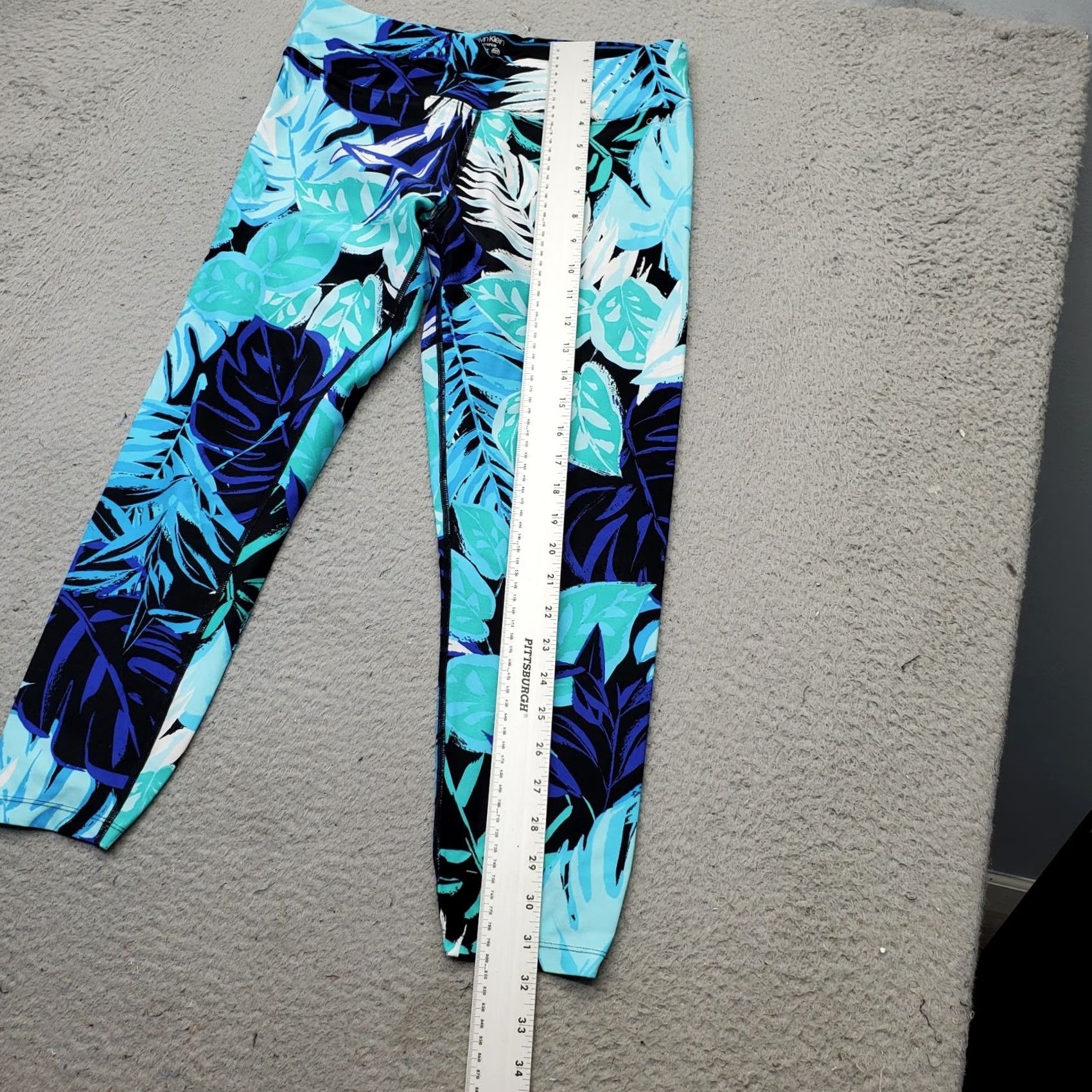 Calvin Klein Calvin Klein Cropped Leggings Womens L Multi Performance Tropical Print Pull On Shirt Size 36" / US 14 / IT 50 - 4 Thumbnail
