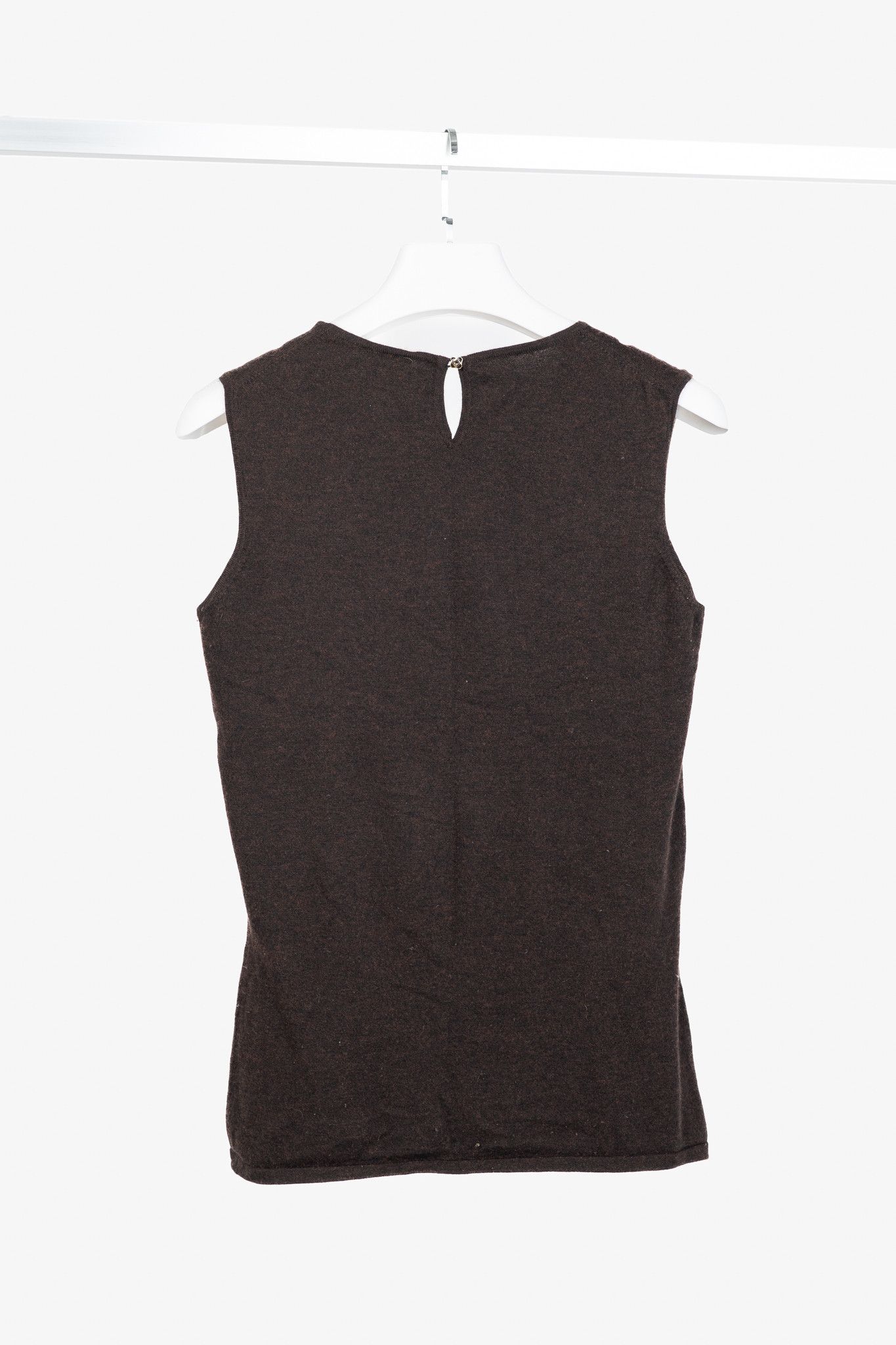 Oscar De La Renta Oscar de la Renta AW/07 Brown Cashmere-Knit Tank Size M / US 6-8 / IT 42-44 - 2 Thumbnail
