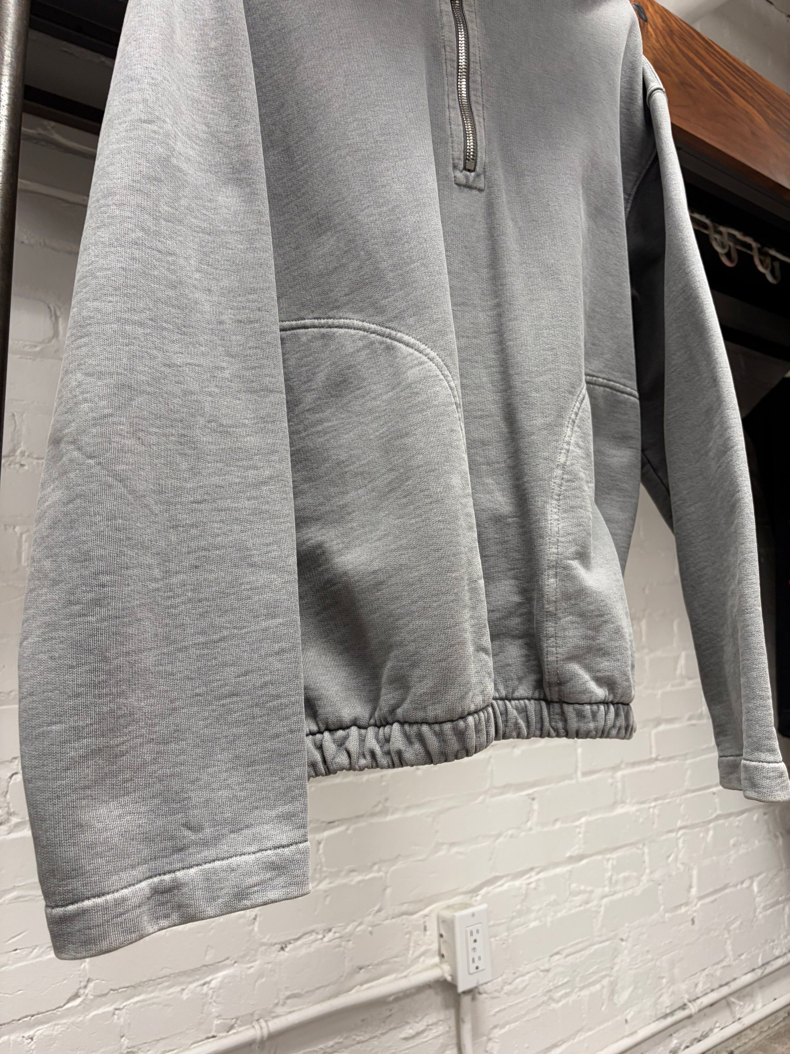 Lemaire AW2021 Lemaire Quarter Zip ‘Stone Washed Grey’ Hoodie Size US L / EU 52-54 / 3 - 2 Thumbnail