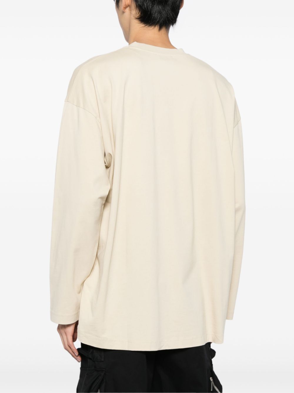 Off-White o1s22i1n1124 Oversized Long Sleeve T-Shirt in Beige Size US M / EU 48-50 / 2 - 4 Thumbnail