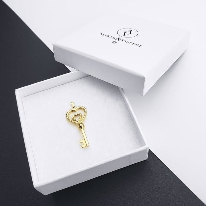 Other Double Heart Key Love Promise 14k Yellow Gold Charm Pendant Size ONE SIZE - 3 Thumbnail