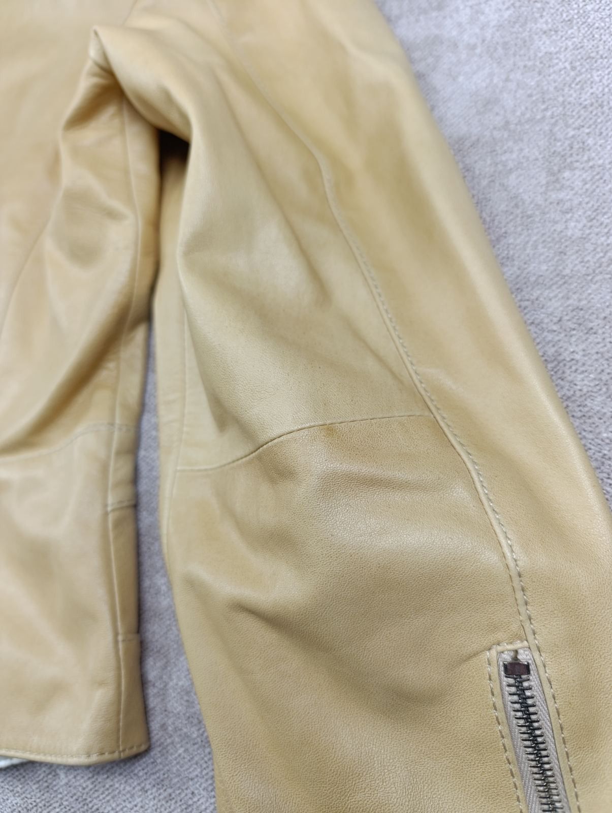 Brunello Cucinelli BRUNELLO CUCINELLI WOMENS LEATHER JACKET WHITE CREAM Size L / US 10 / IT 46 - 14 Thumbnail