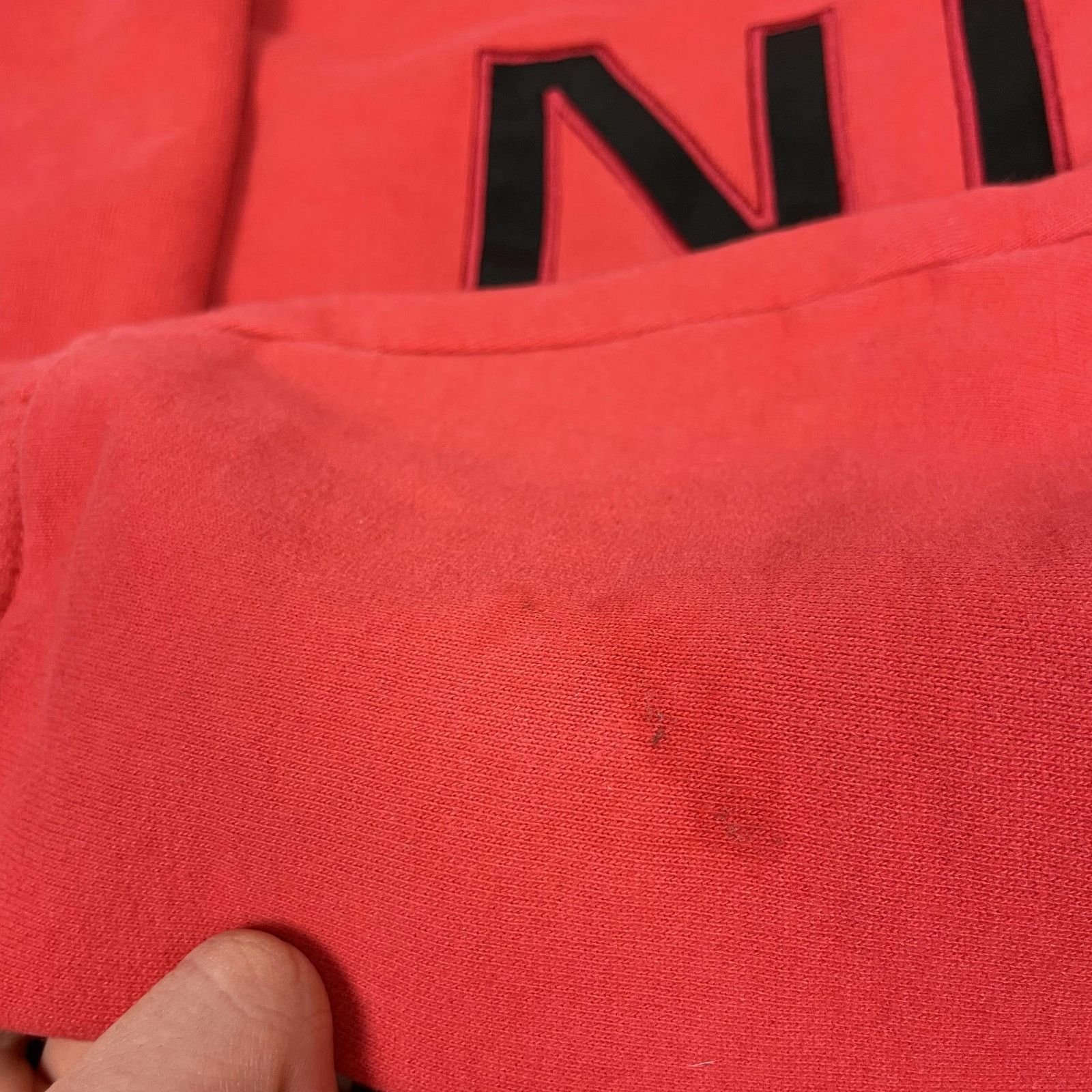 Nike × Vintage Nike Red Spellout Logo Fleece Pullover Sweatshirt L(12-14) Size US L / EU 52-54 / 3 - 4 Thumbnail