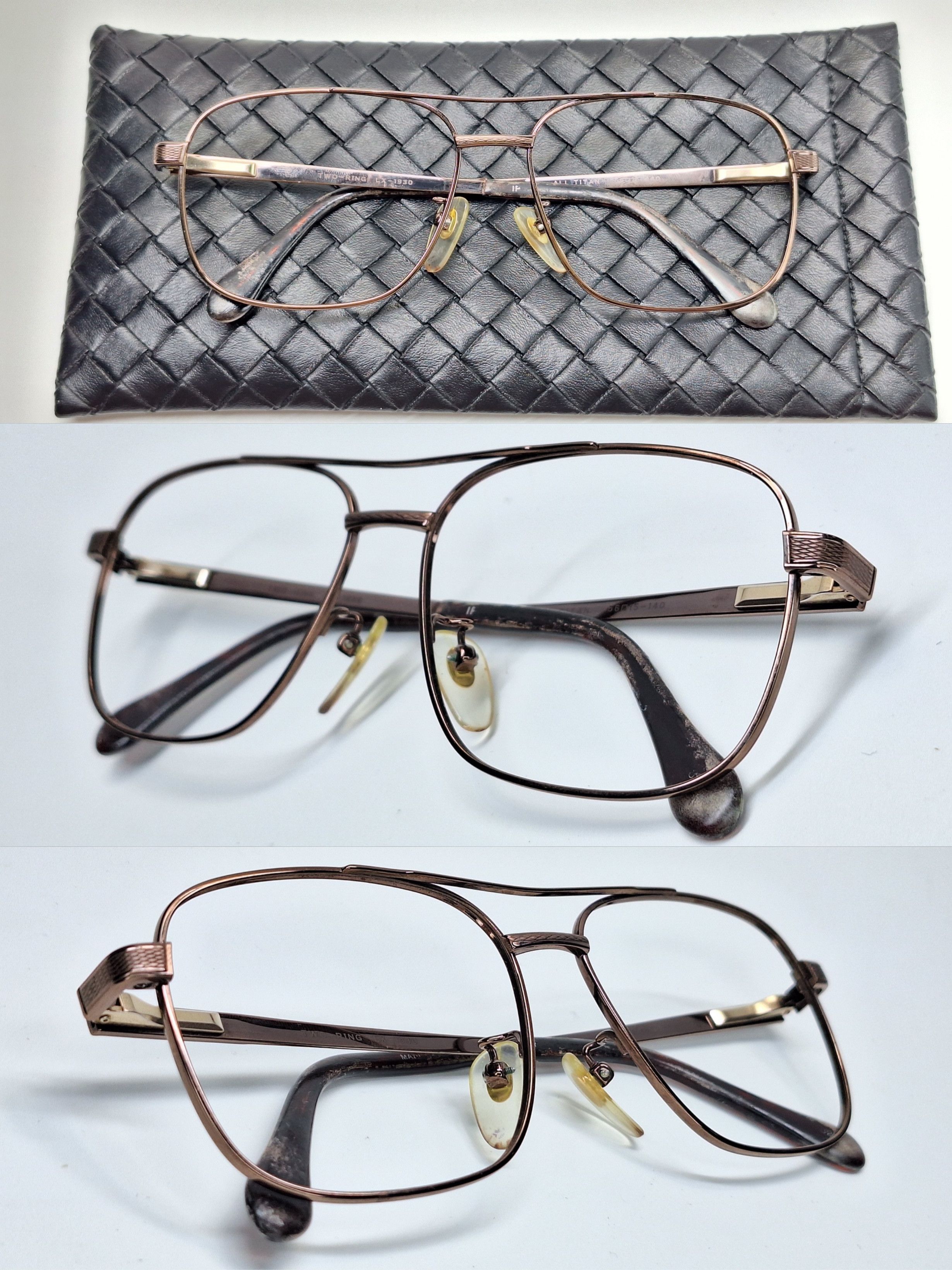Other Two-Ring LX-1930 All Titanium IP Double Bridge Eyeglass Size ONE SIZE - 5 Thumbnail