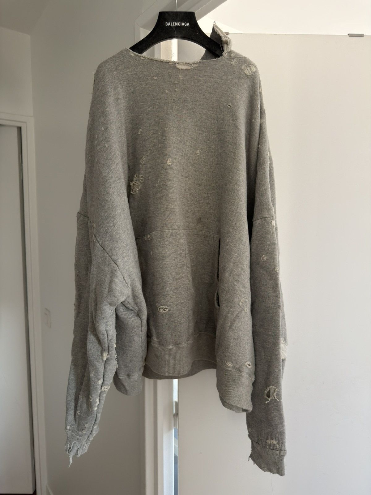 READYMADE *RARE* READYMADE JAPAN DOUBLE FACE THERMAL DISTRESSED HOODIE Size US XXL / EU 58 / 5 - 2 Thumbnail
