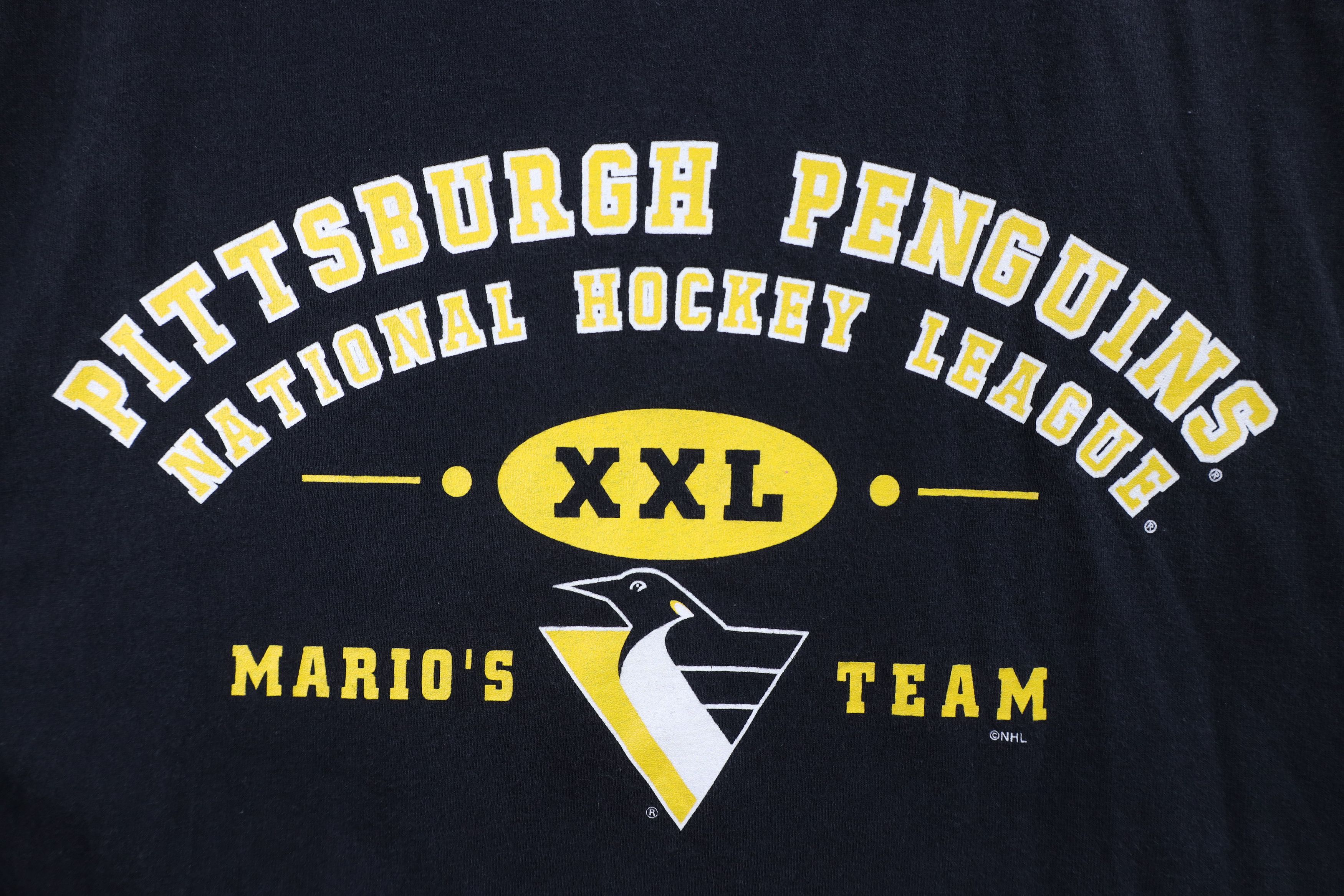 Vintage Vintage 90s Lemieux Pittsburgh Penguins Hockey T-Shirt Black Size US XL / EU 56 / 4 - 4 Thumbnail