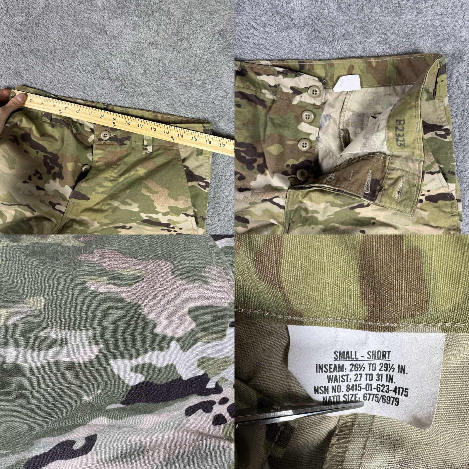 Vintage US Army Combat Uniform Jacket Trouser Coat S Reg S Short Perimeter Insect Guard Size US 29 - 10 Thumbnail